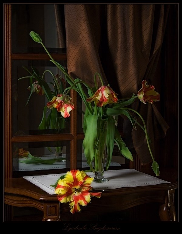 тюльпаны, ваза, окно, свет, Lyudmila Bagdassarian