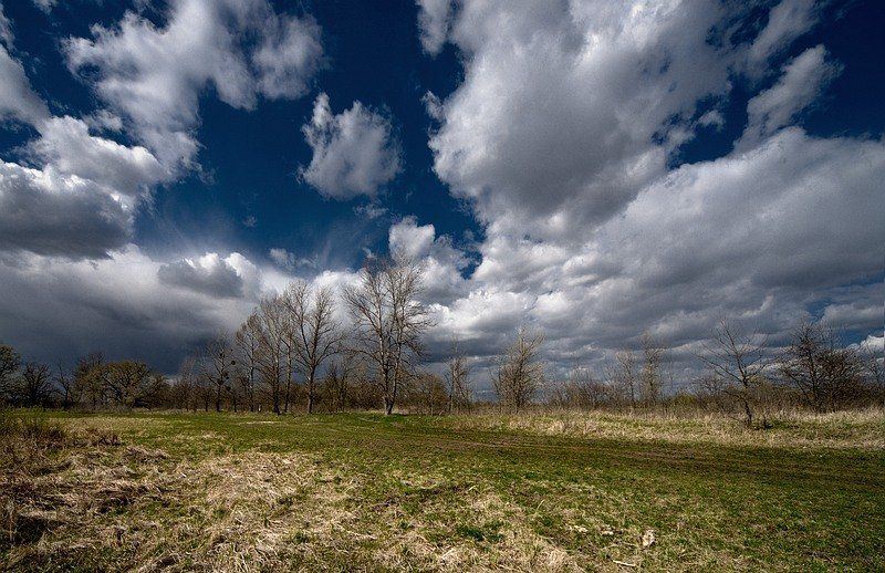 пейзаж, весна, апрель, небо, Марк Пономаренко