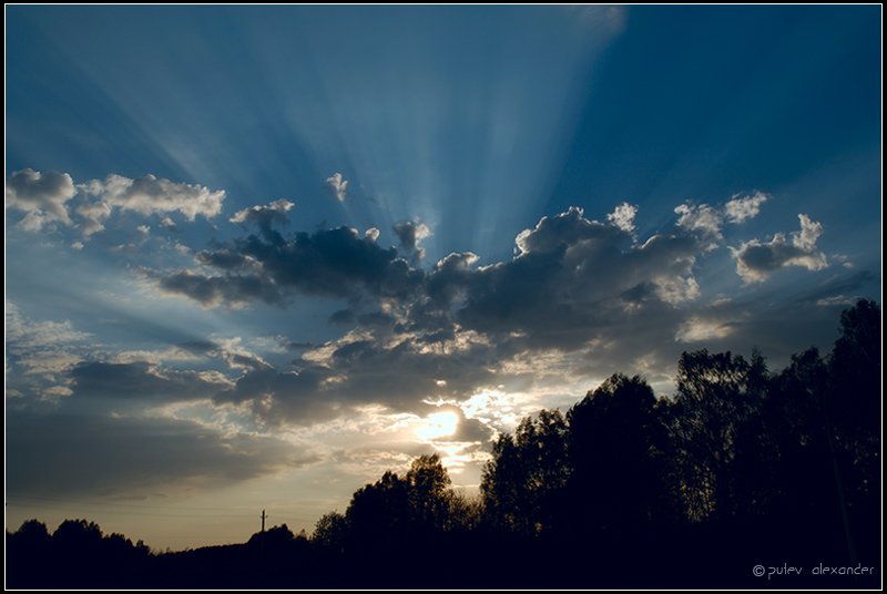 подмосковье,закат,природа,облака,свет,тень, Александр Путев