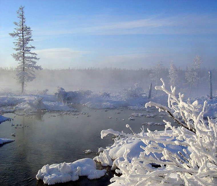 туман,река,зима,якутия, Солодухин Виктор