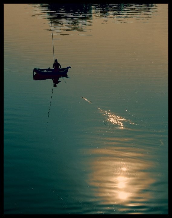 утро, рыбак, вода, солнце, лодка, i_go, i_GO