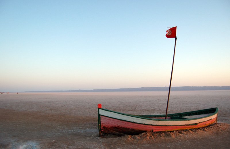 пустыня, лодка, пейзаж, тунис, Кфмук