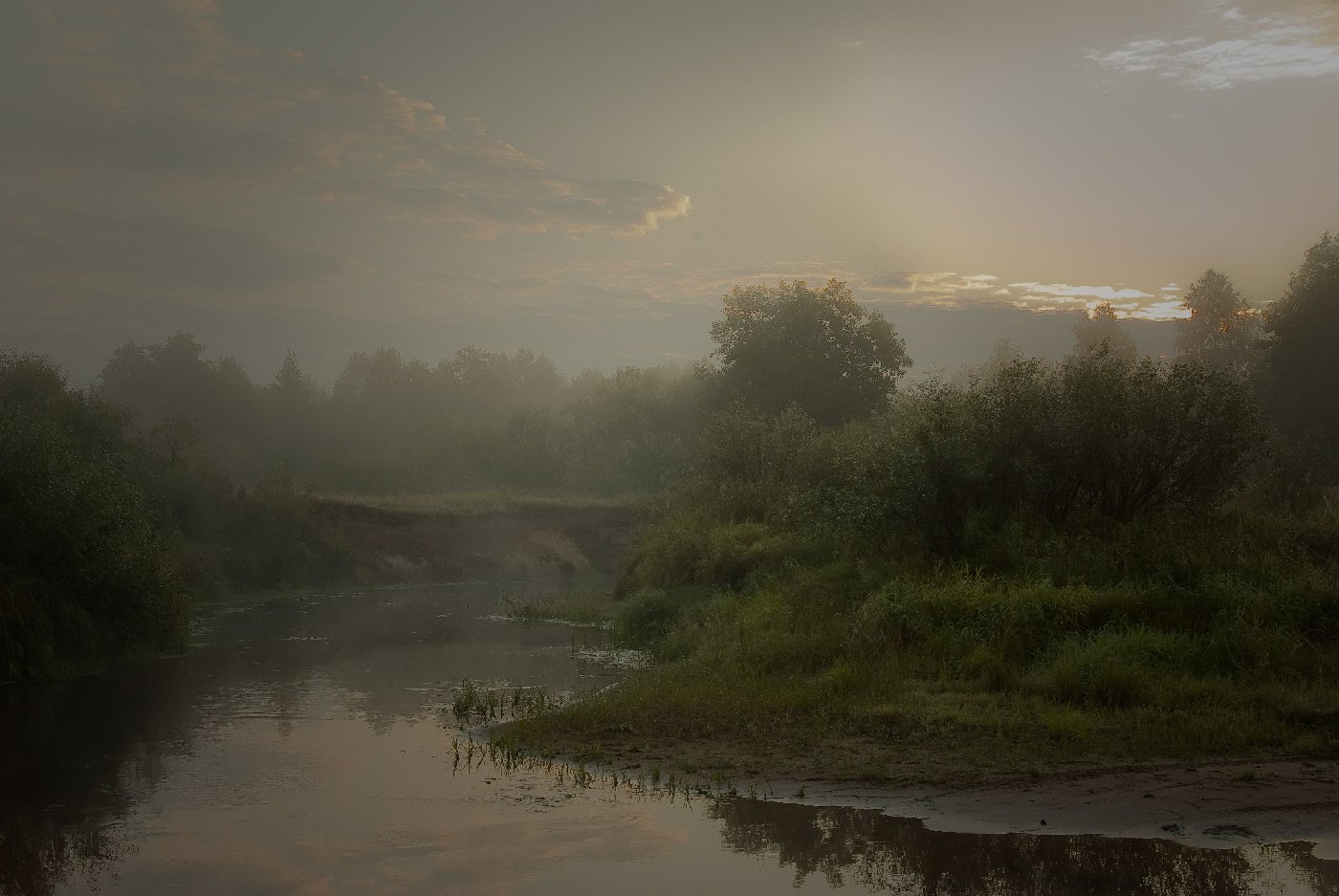 туман, река, рассвет, Вячеслав Довыденков