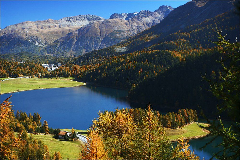 альпы, озеро, швейцария, Julia Art