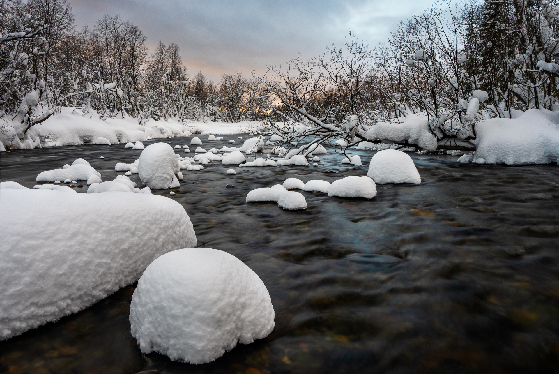 snow, winter, river, Maria Pochikaeva