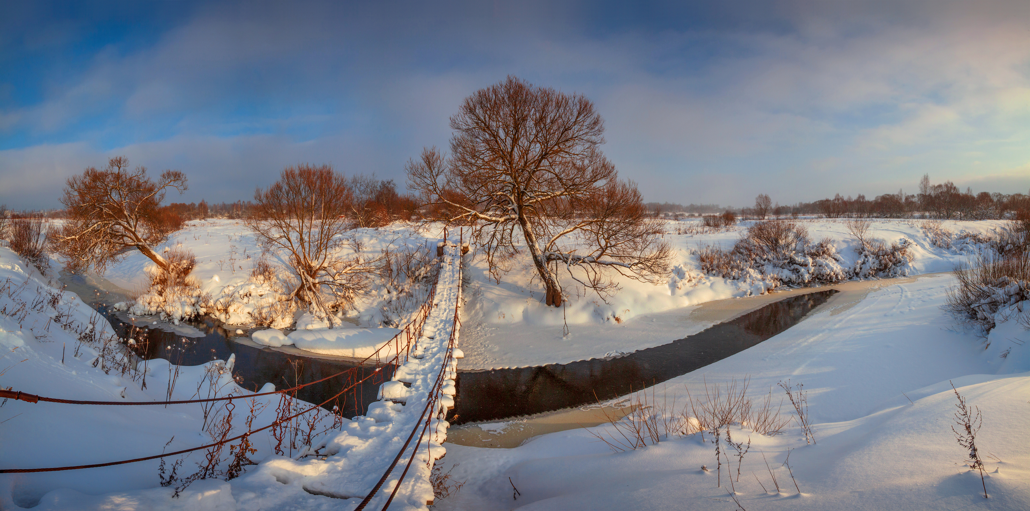 река, мостик , зима, Александр Свистков