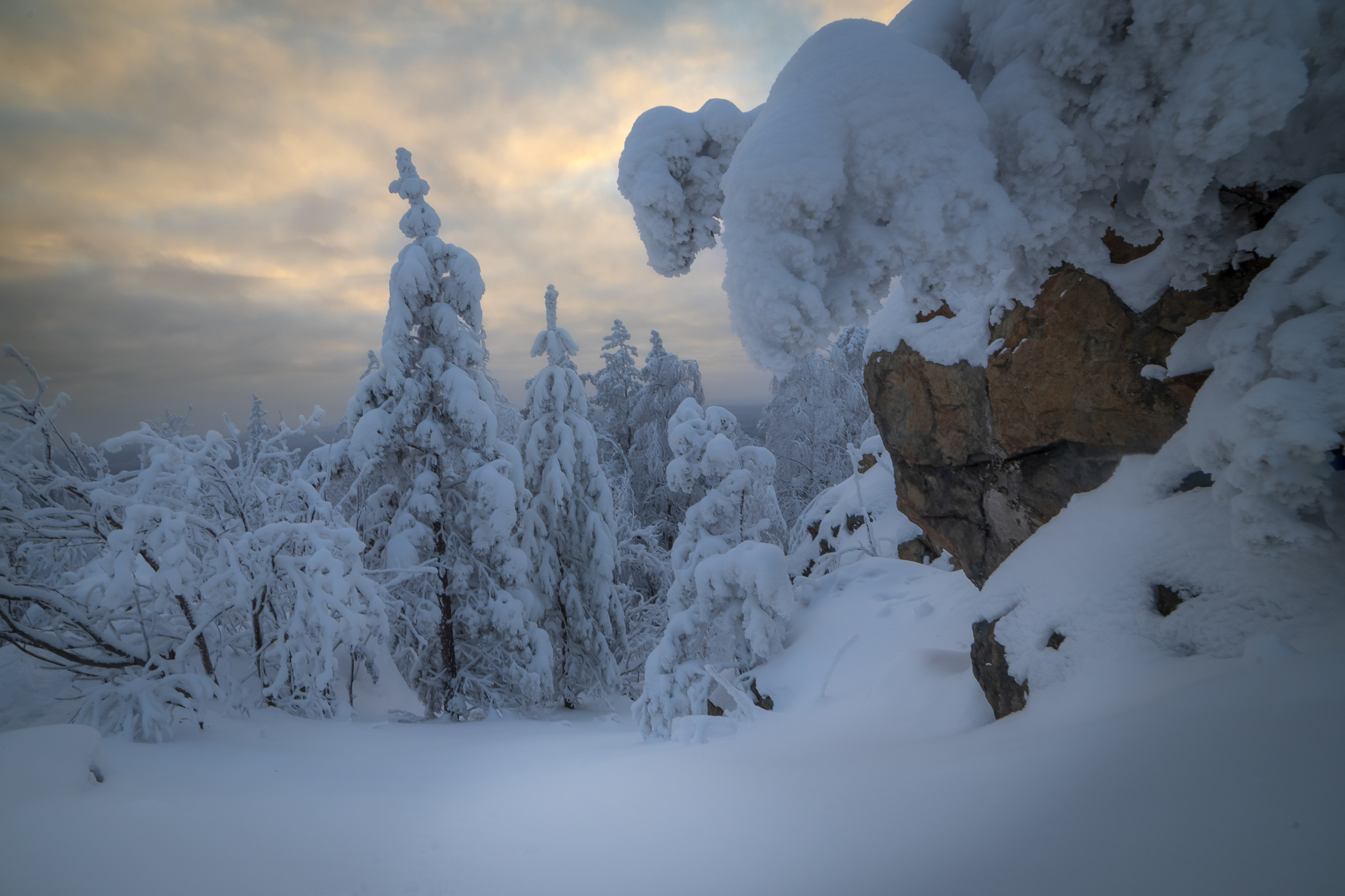 зима урал пейзаж снег закат лес, Жданов Дмитрий