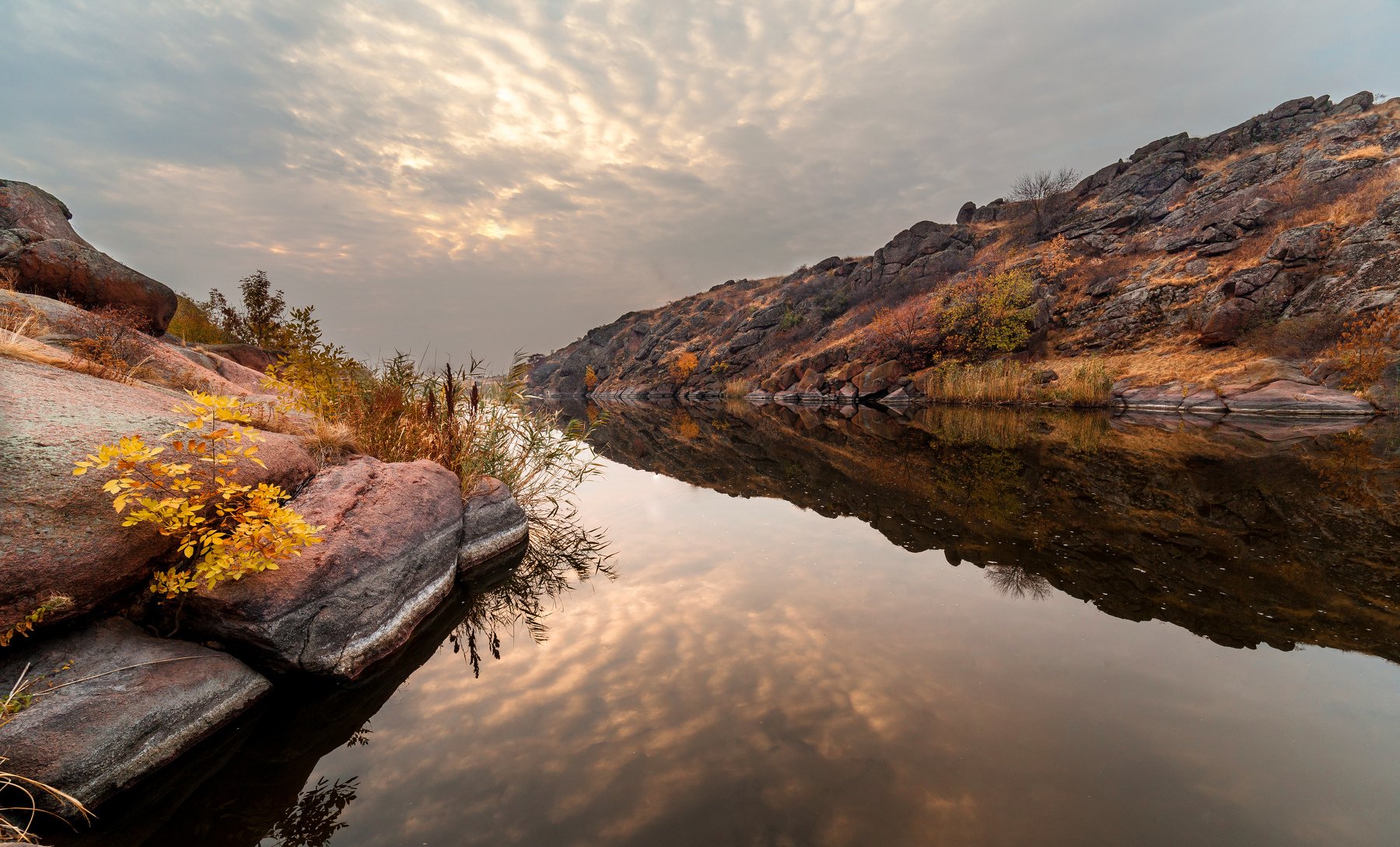 осень, пейзаж, река, утро, рассвет, , Никита Сердечный