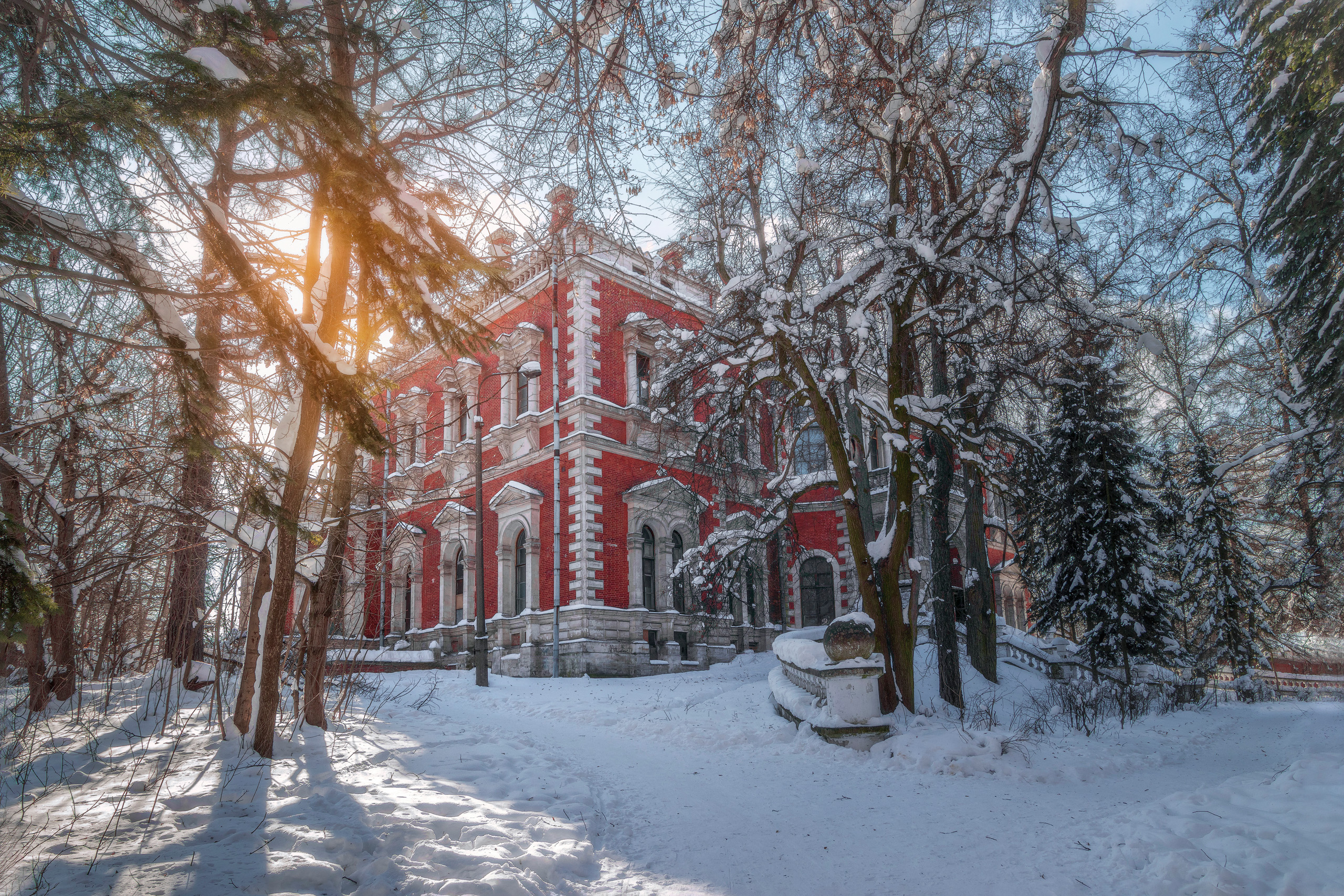 дворец, парк, зима, Валерий Вождаев