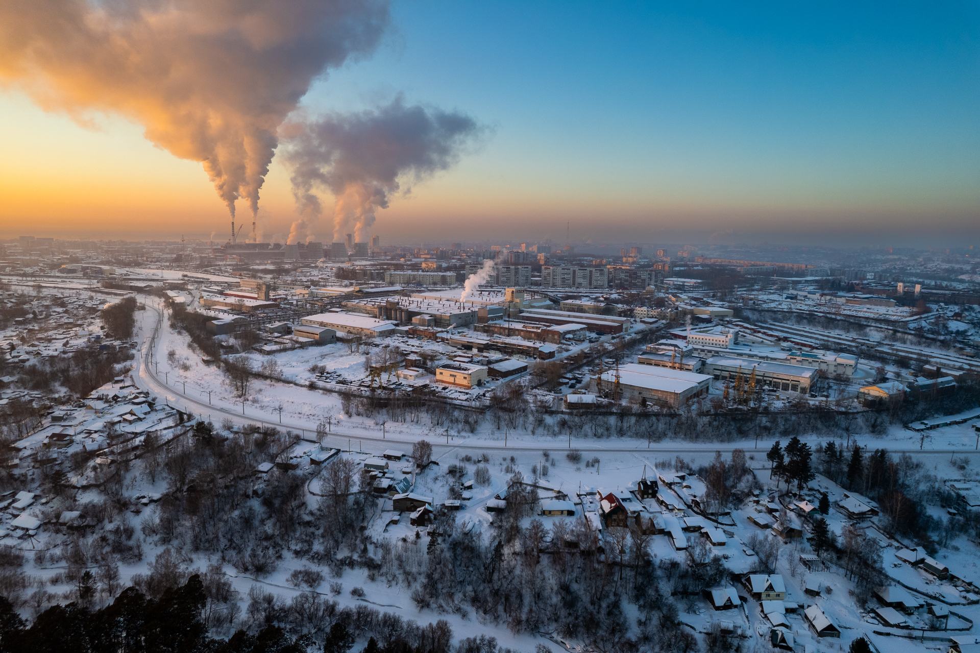 winter, snow, industrial, Maria Pochikaeva