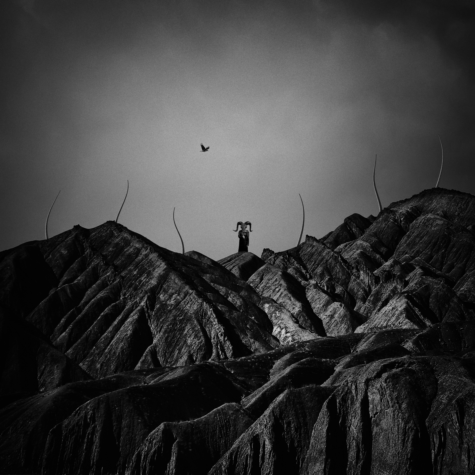 fineart, blackandwhite, conceptual, dark, darkart, mountain, gothic, doom, evil, baphomet, photography, bnw, landscape, photomontage, photomanipulation, vision, , Shervin Khan Mohammadi