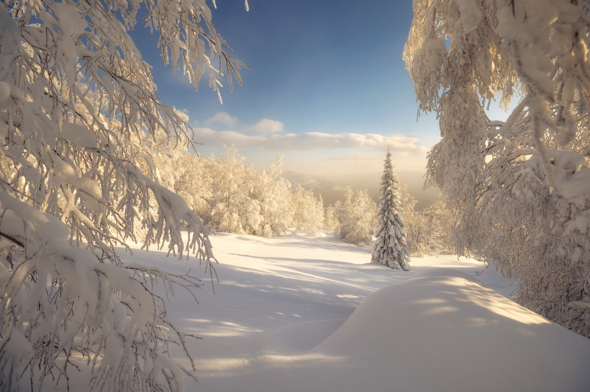 пейзаж, зима, таганай, закат, снег, лес, Сергей Луканкин