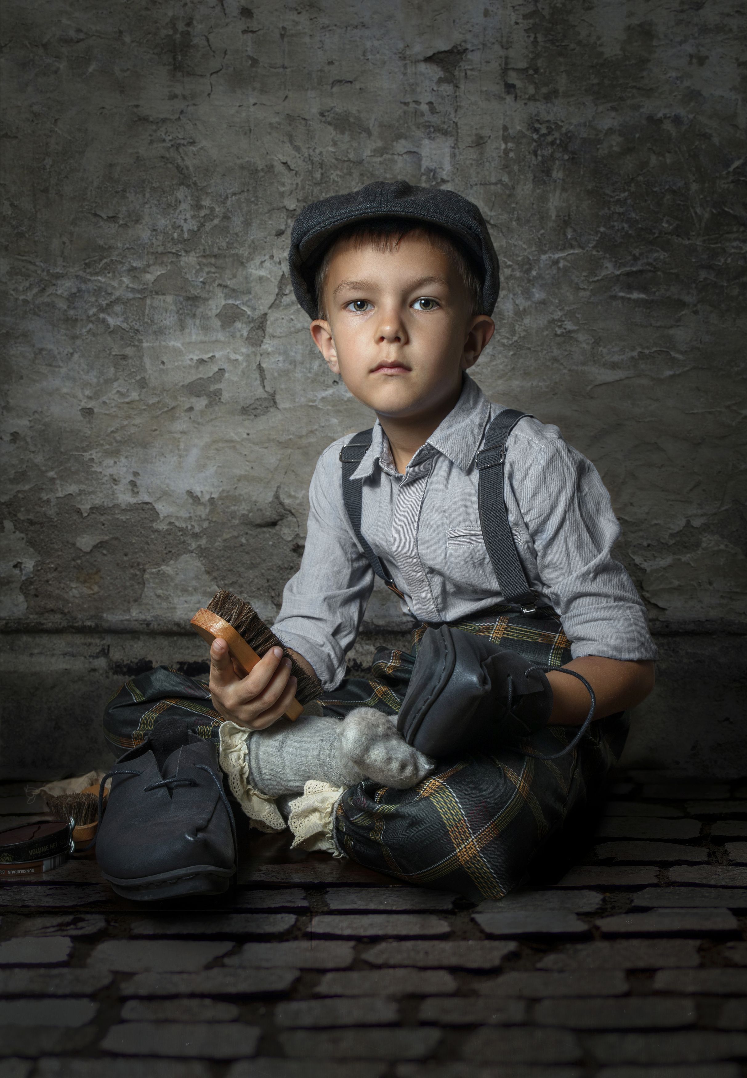 чистильщик обуви, обувь, вакса, мальчик, Горбачева Маментьева Татьяна