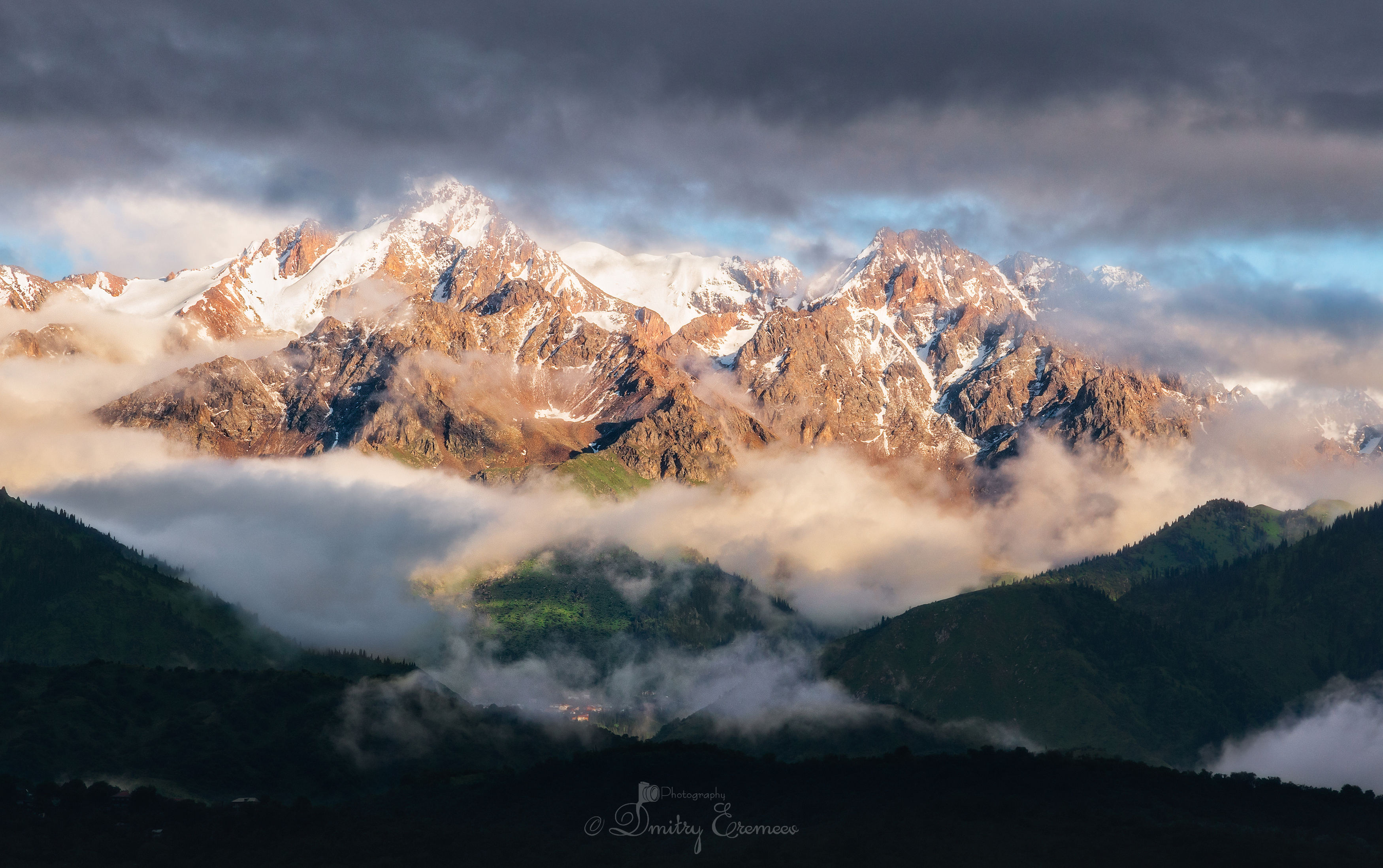 горы пейзаж природа лето небо свет цвет снег облака фотография, Еремеев Дмитрий