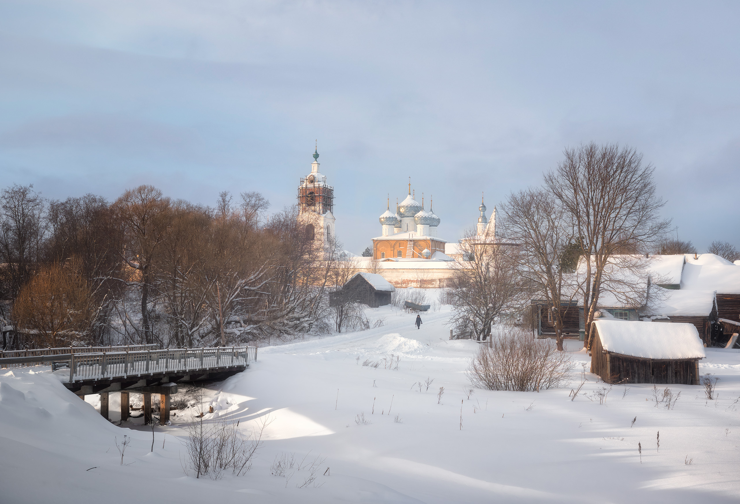 монастырь, церковь, снег, зима, деревня,  Алексей