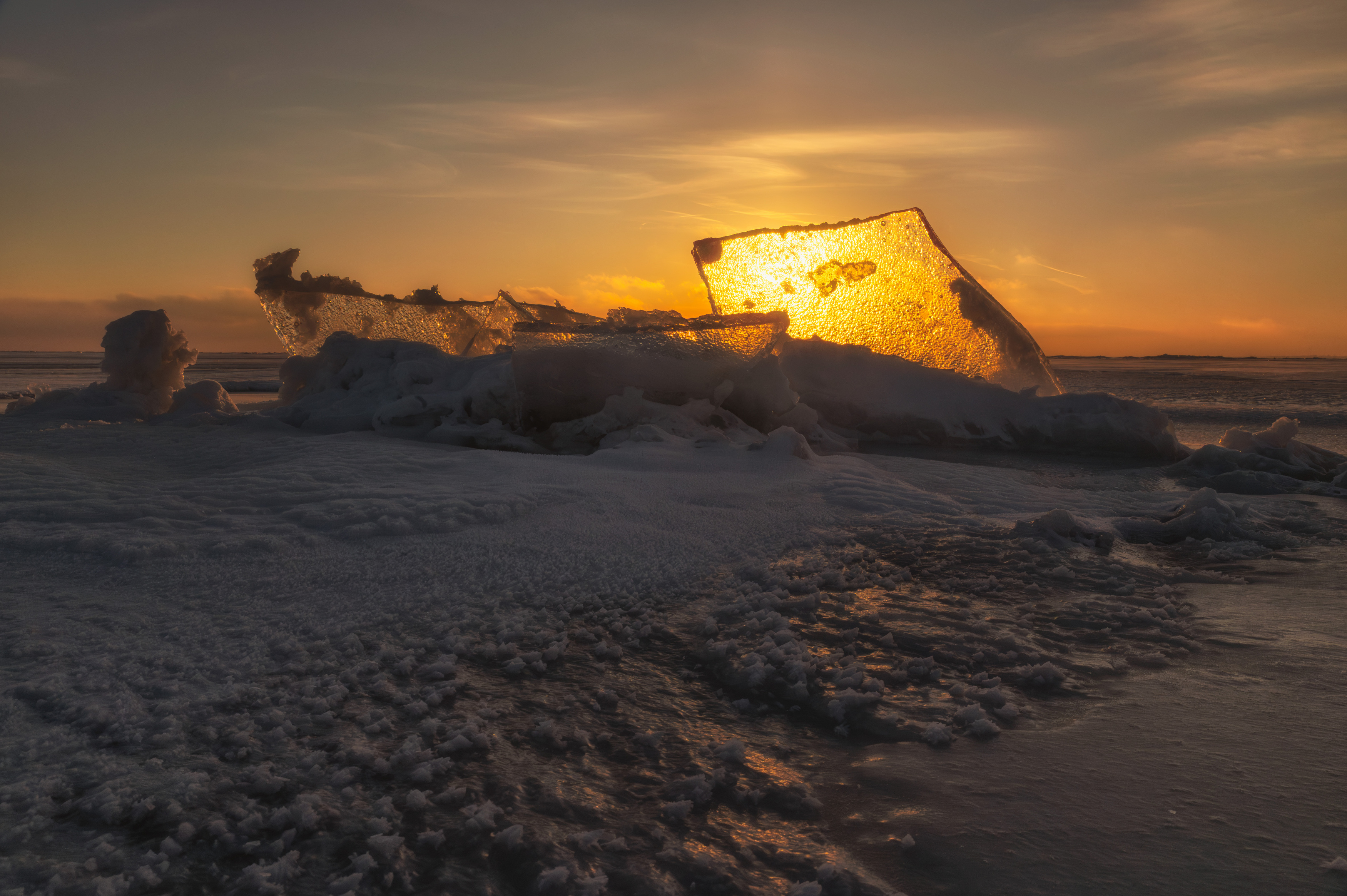 ice, cold, winter, sunset, frozen, snow, iceberg, sea, sunlight,, Бугримов Егор