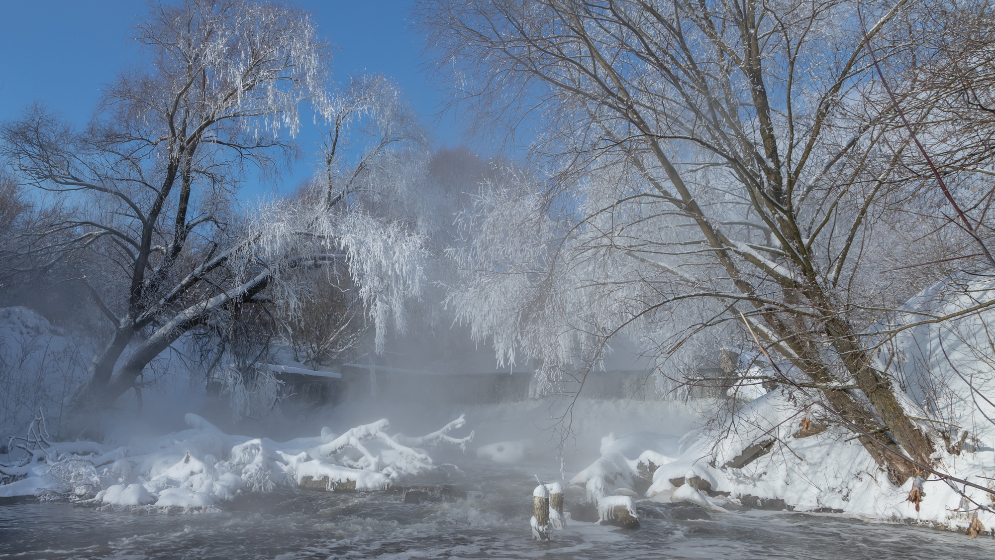 иней, река, мороз, зима, пейзаж, Юрий Морозов