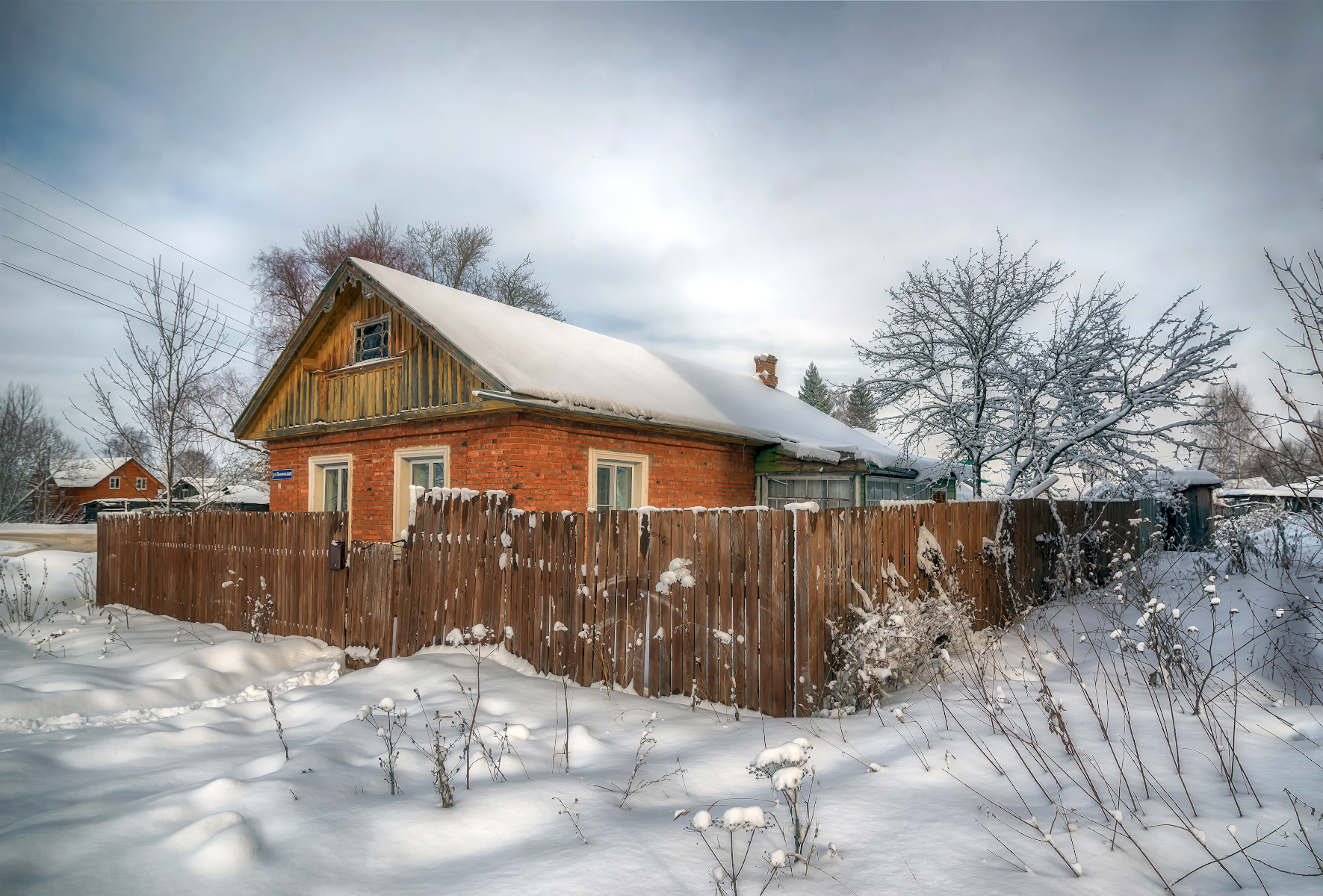 Домик, снег, зима, деревня, Сергей Аникин