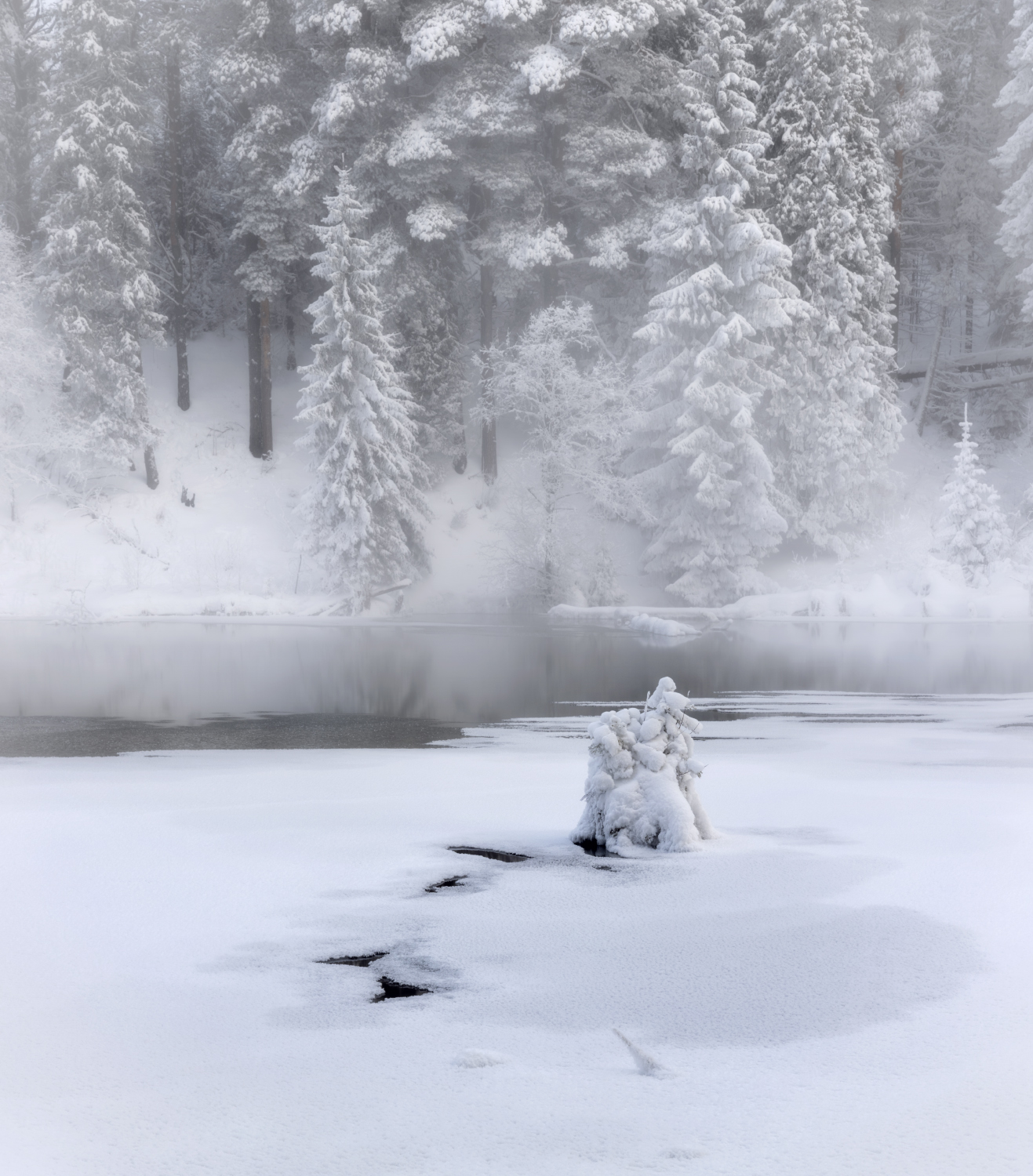 зима мороз озеро снег лед, Сергей Буторин