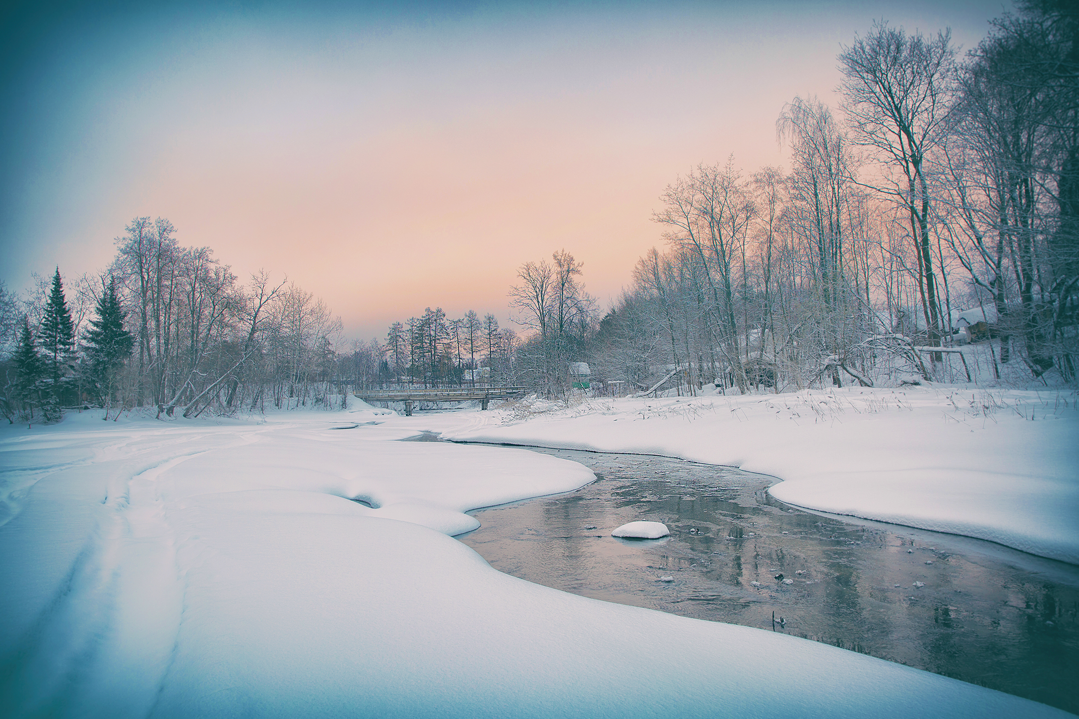 пейзаж, утро, зима, река, Алексей Назаров