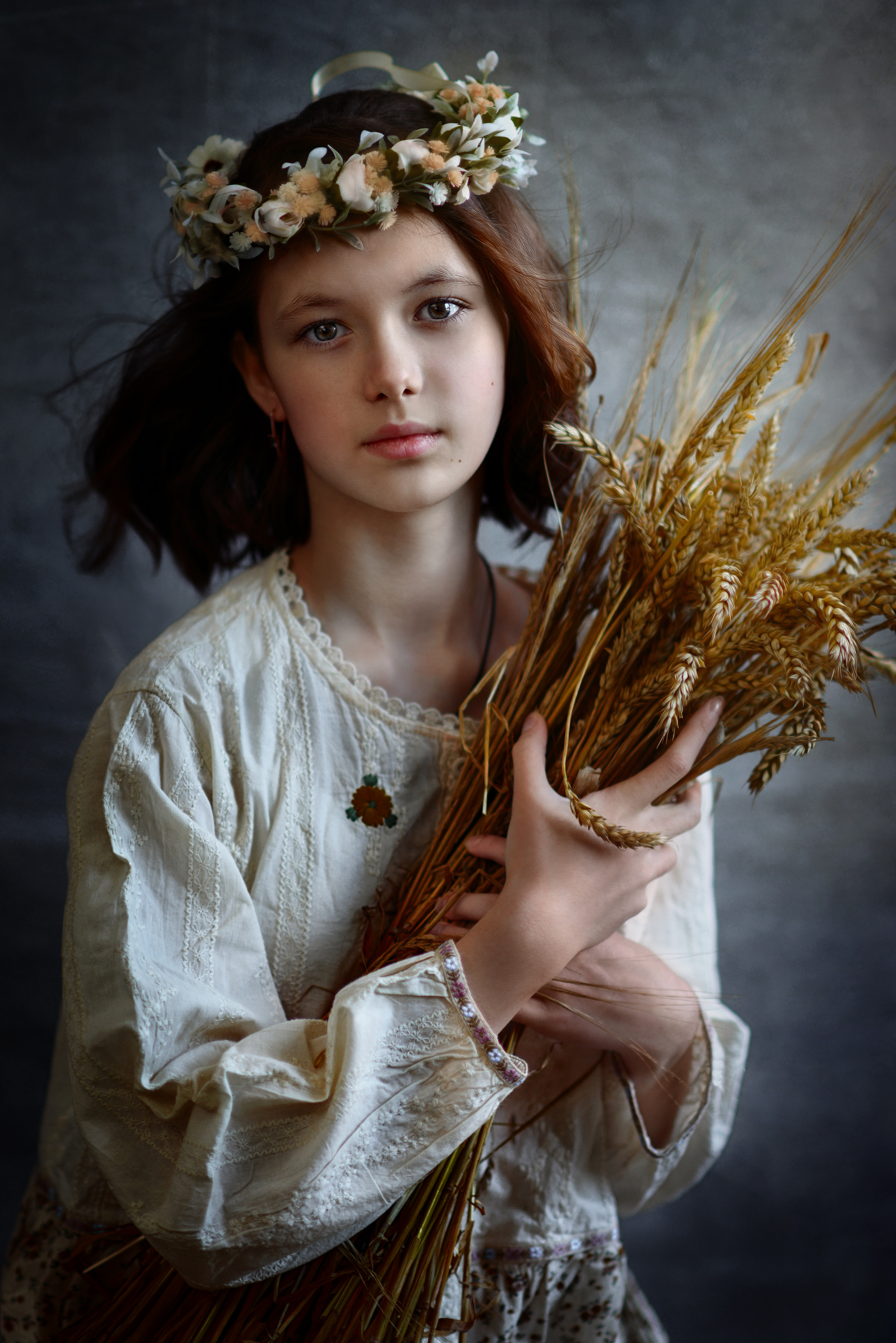 детский портрет,девочка с пшеницей,, Татьяна Звада