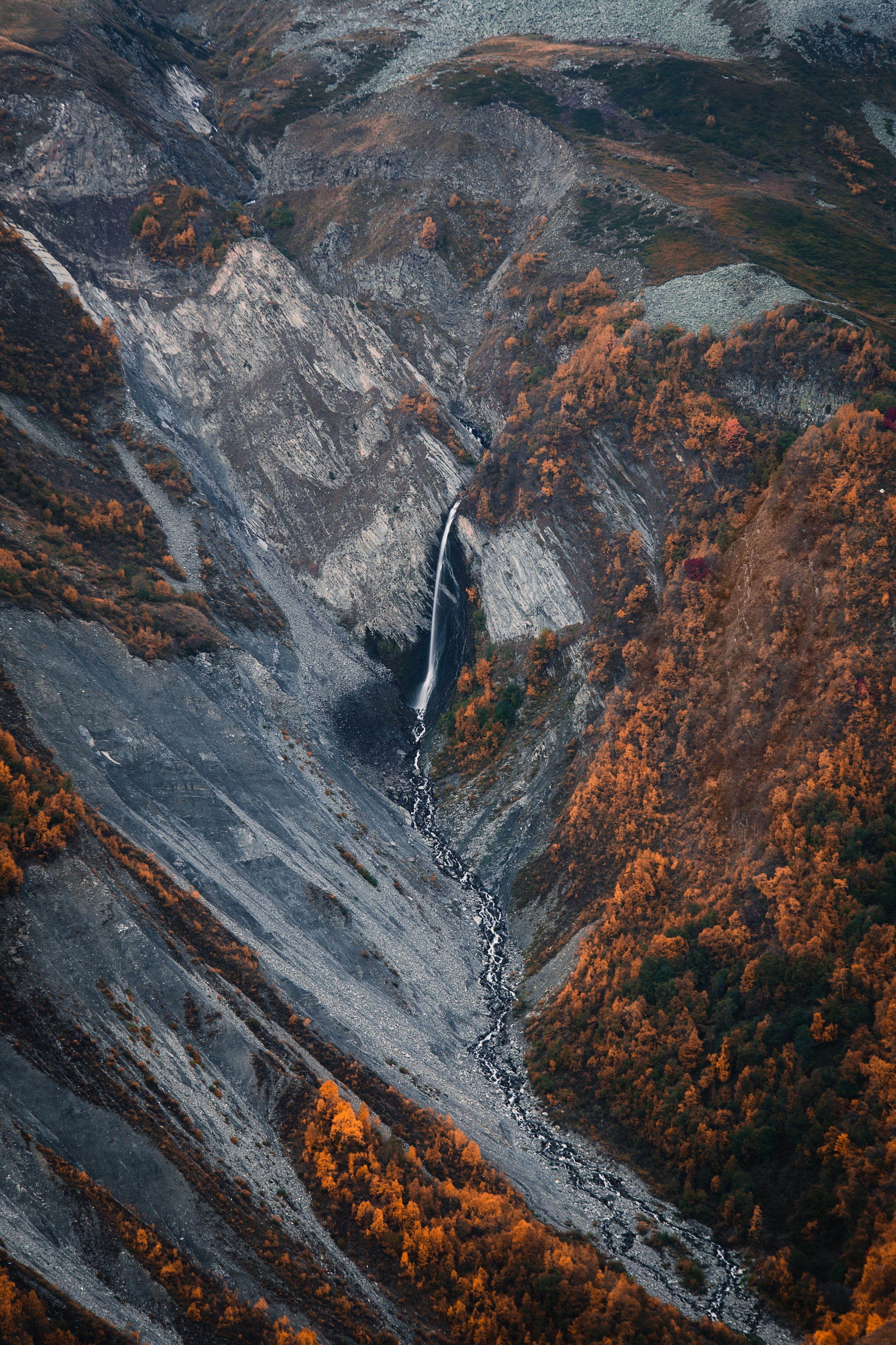 горы, грузия, осень, водопад, казбеги, пейзаж, Влад Рябинин