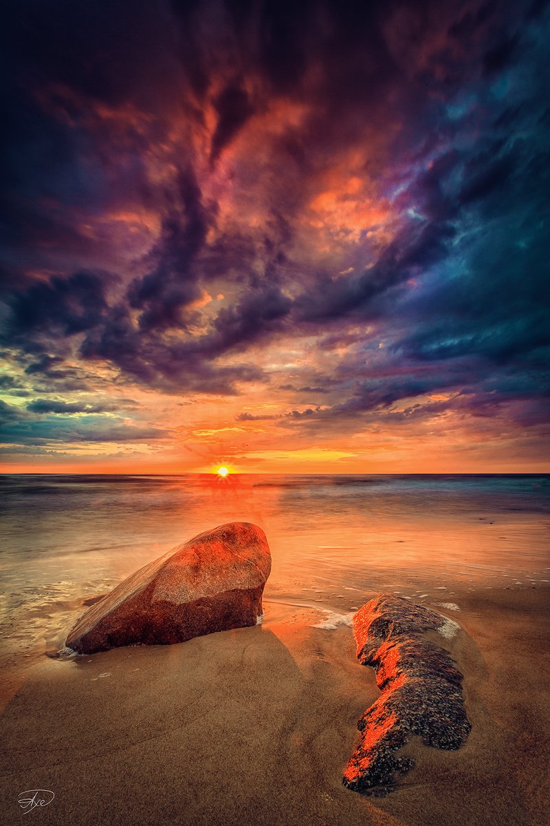 Baltic Sea, Colors, Landscape, Phoenix, Stones, Sunset, Toning, Руслан Болгов (Axe)