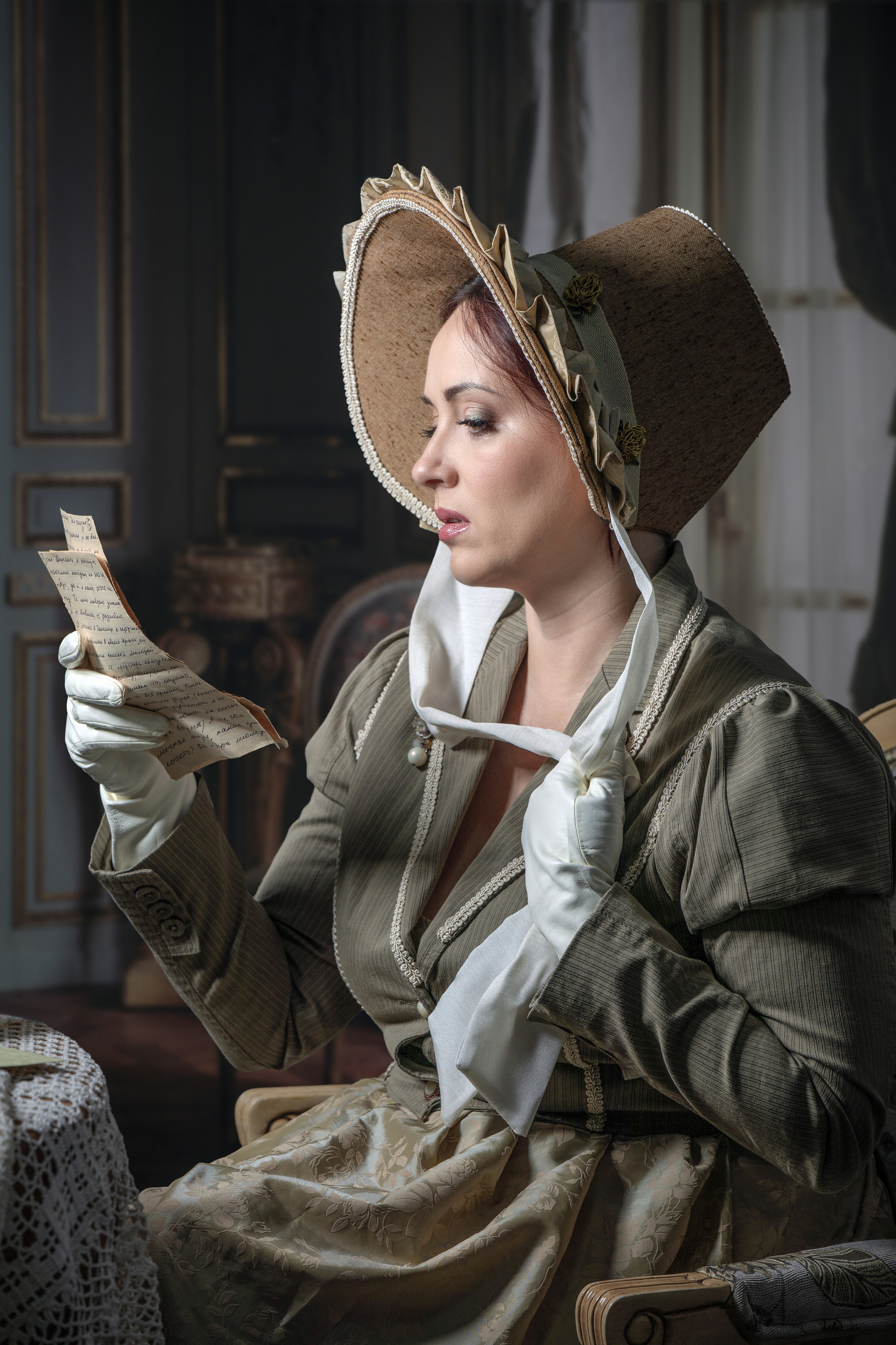 Letter, young woman, hat, Горбачева Маментьева Татьяна