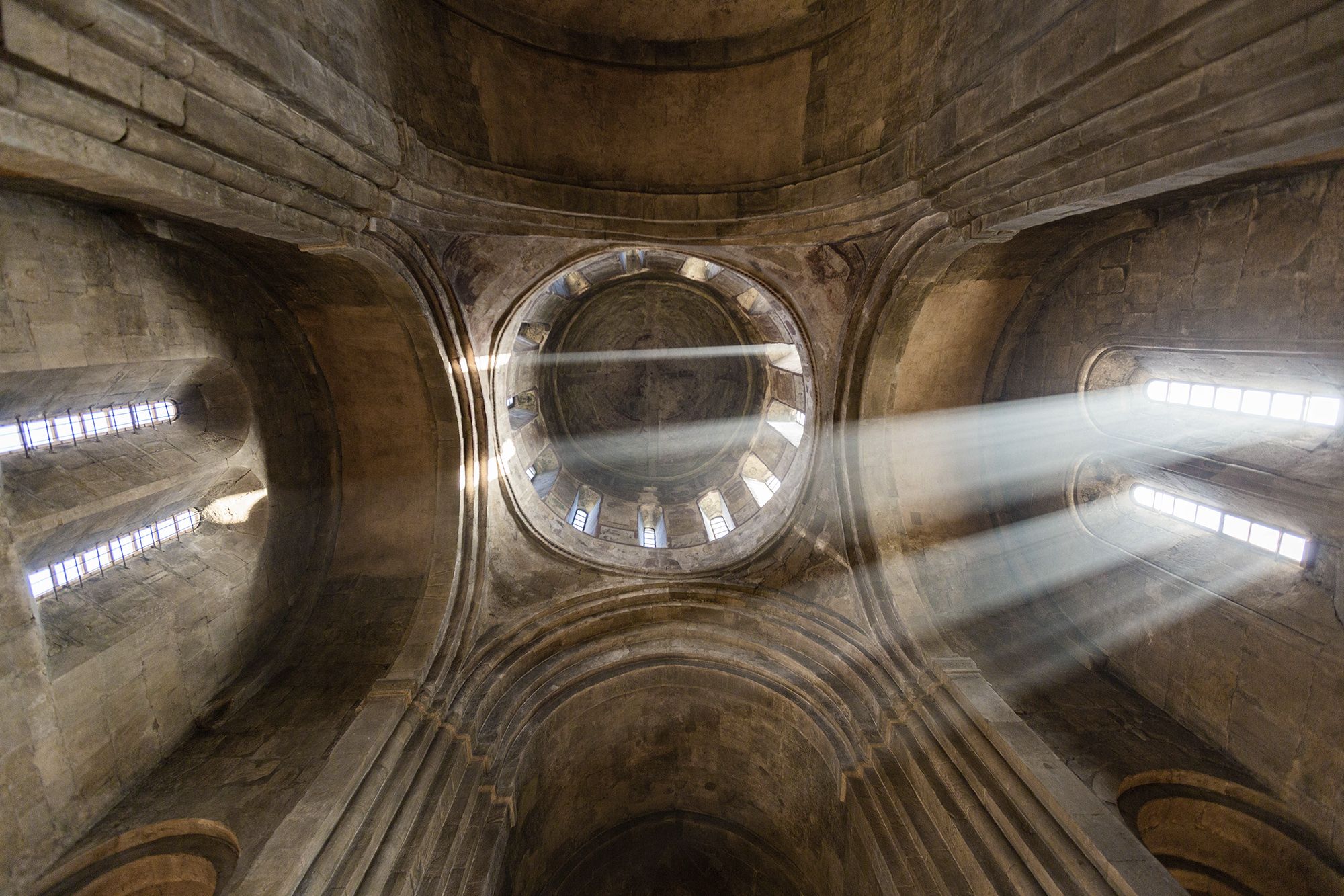 history, monastery, church, ancient, old, medieval, mtskheta, georgia, architecture, building, walls, light, Zorina Nina