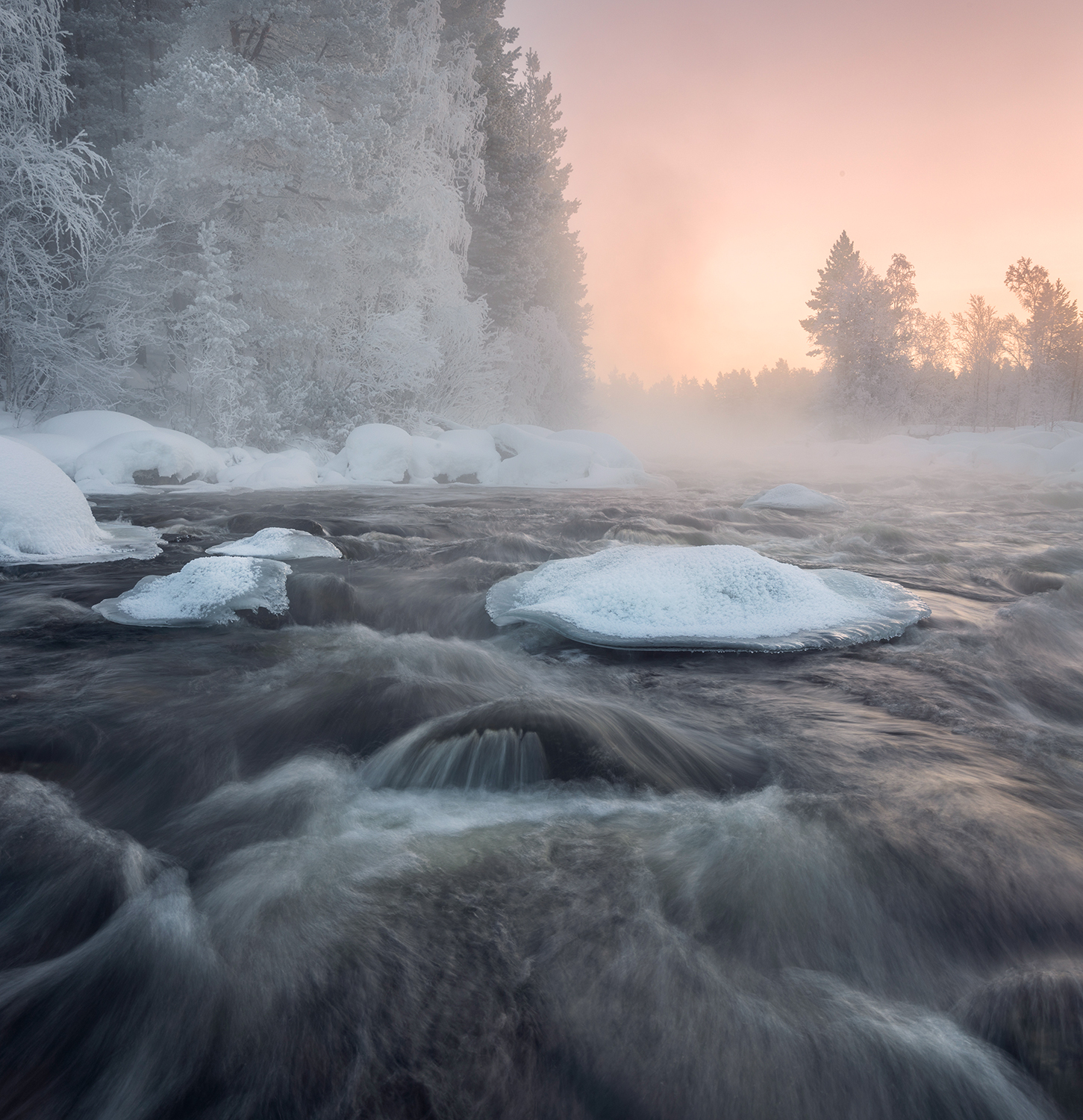 вода мороз утро рассвет лед, Сергей Буторин