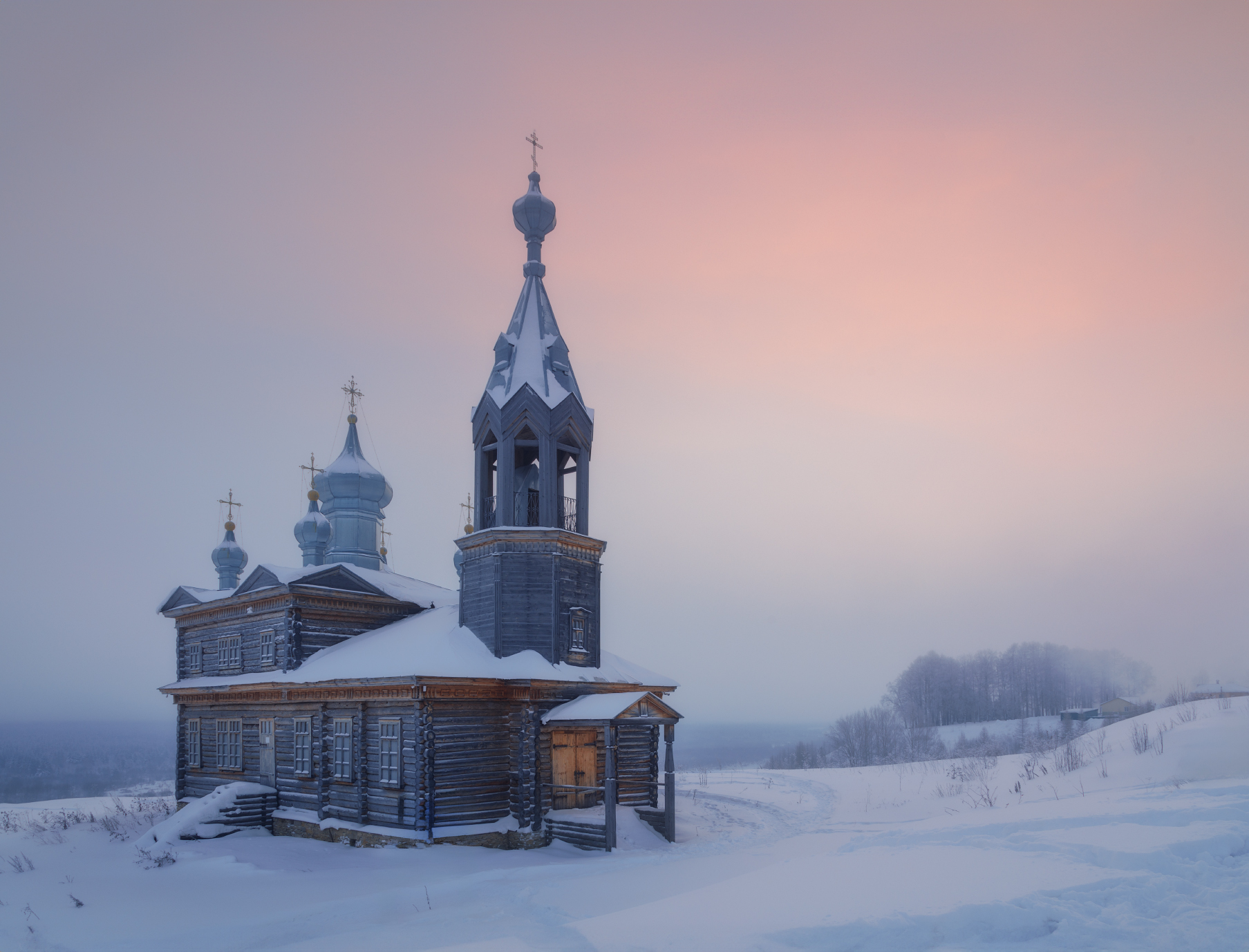 пермский край урал чердынь ильинская церковь утро рассвет зима мороз, Шишкин Дмитрий