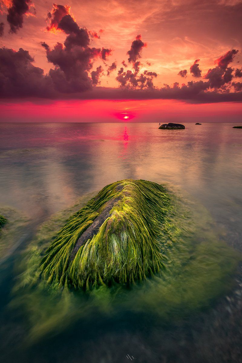 Baltic Sea, Colors, Lithuania, Stone, Sunset, Руслан Болгов (Axe)