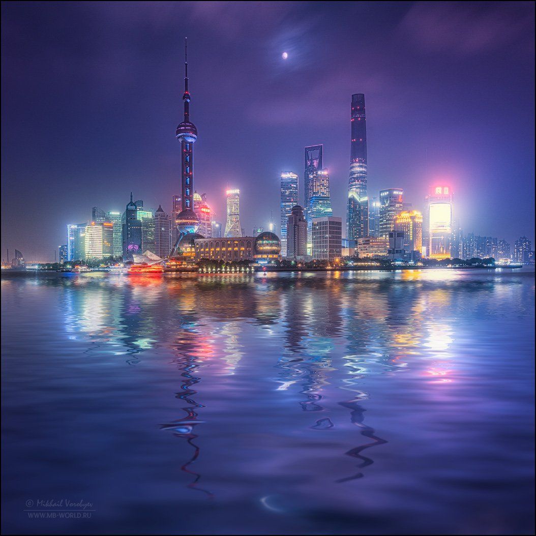 Китай, Шанхай, отражения, небоскребы, Михаил Воробььев