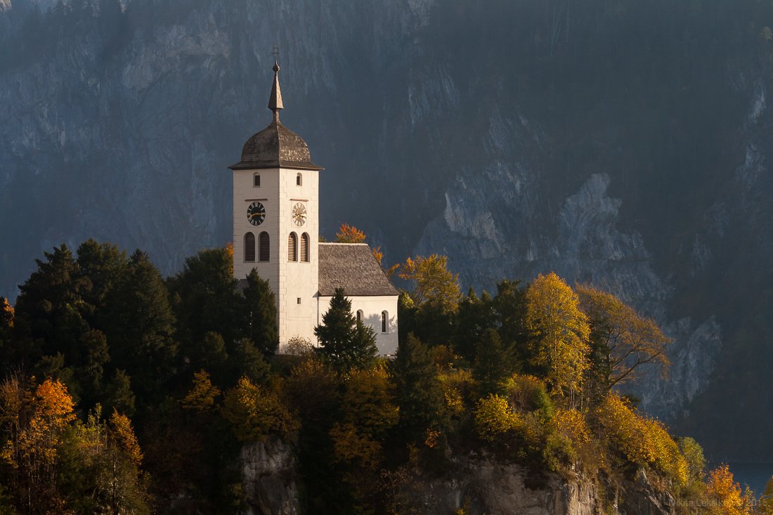 church, traunkirchen, austria, traunsee, morning, light, Nikita