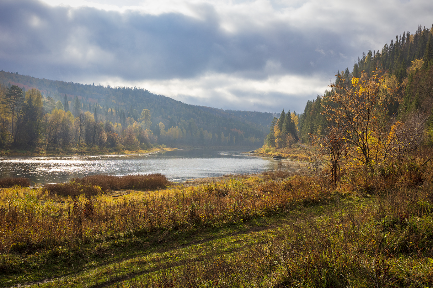 урал, саргая, река, утро, осень, пейзаж,, Сергей Шульга