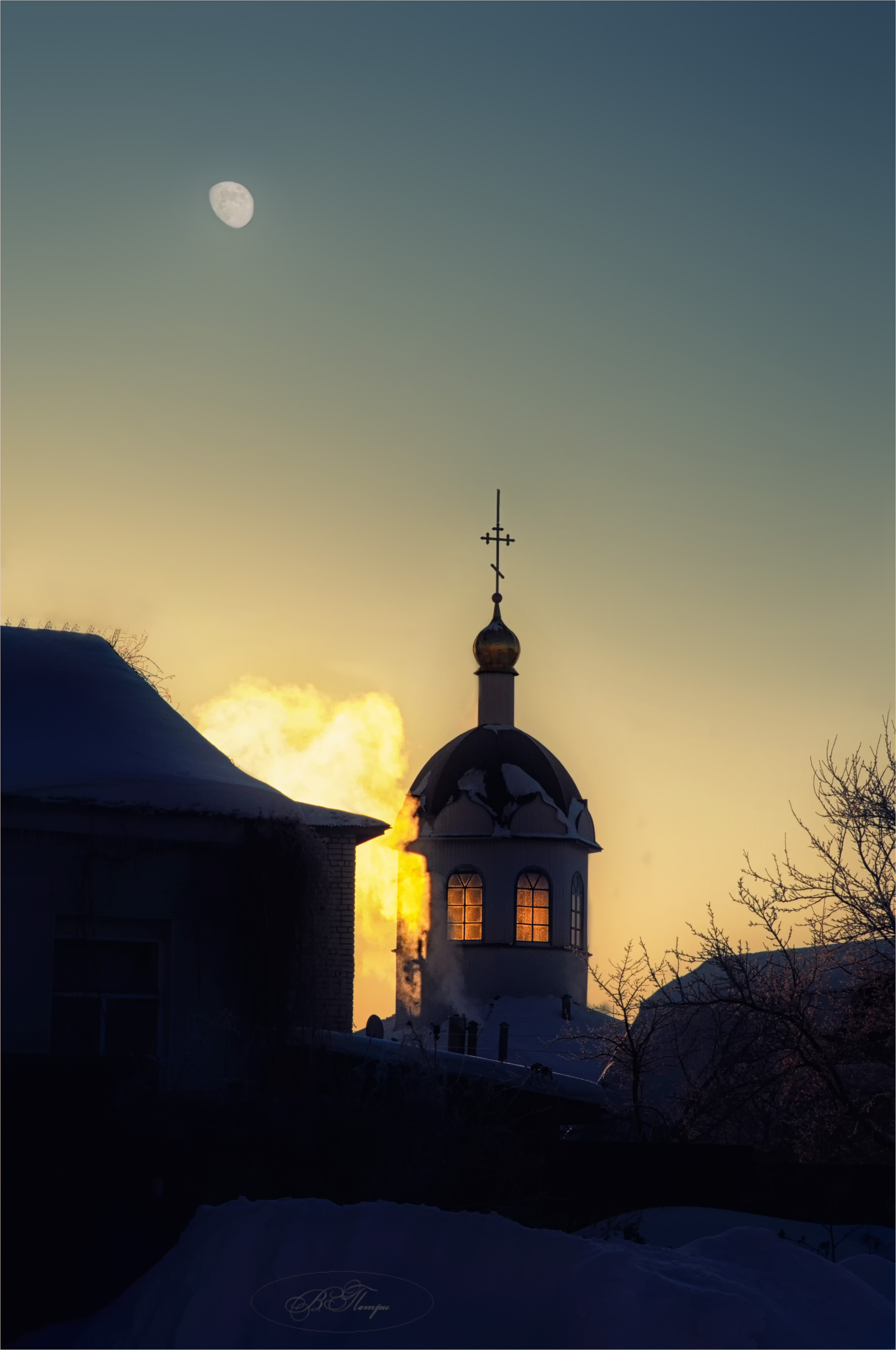 церковь дома луна закат, Вера Петри
