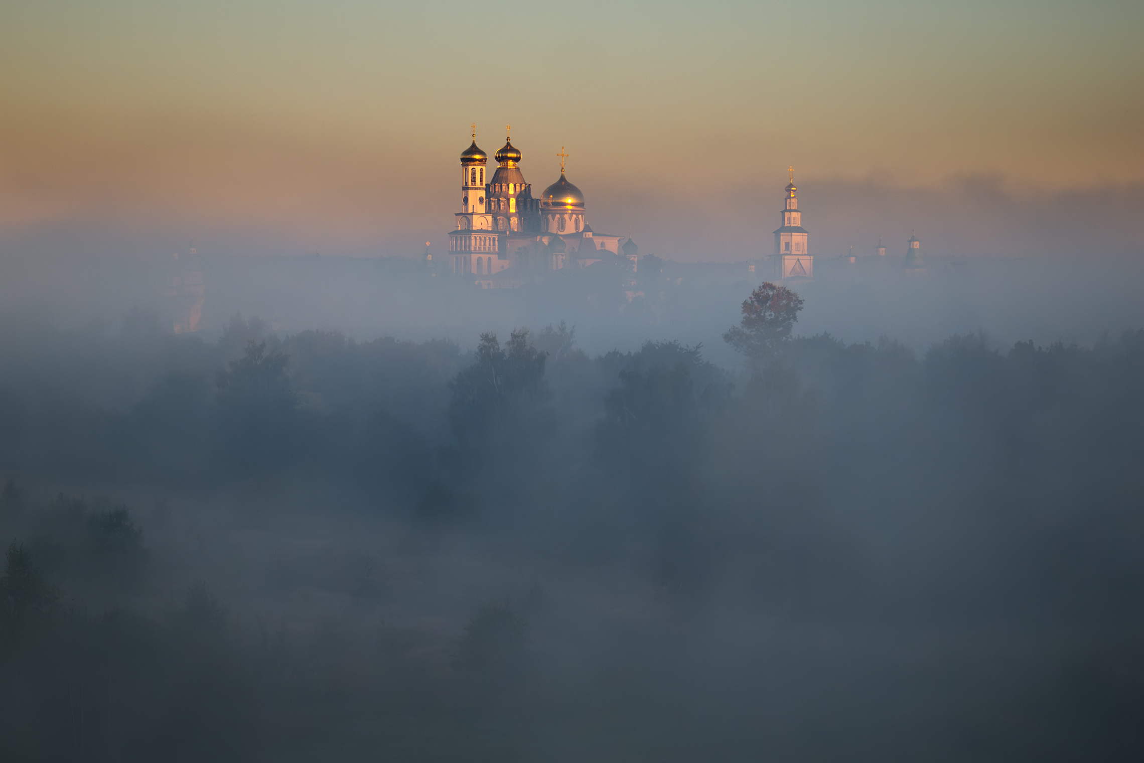 новый  иерусалим, утро, туман, осень, сентябрь, Александр Медведев