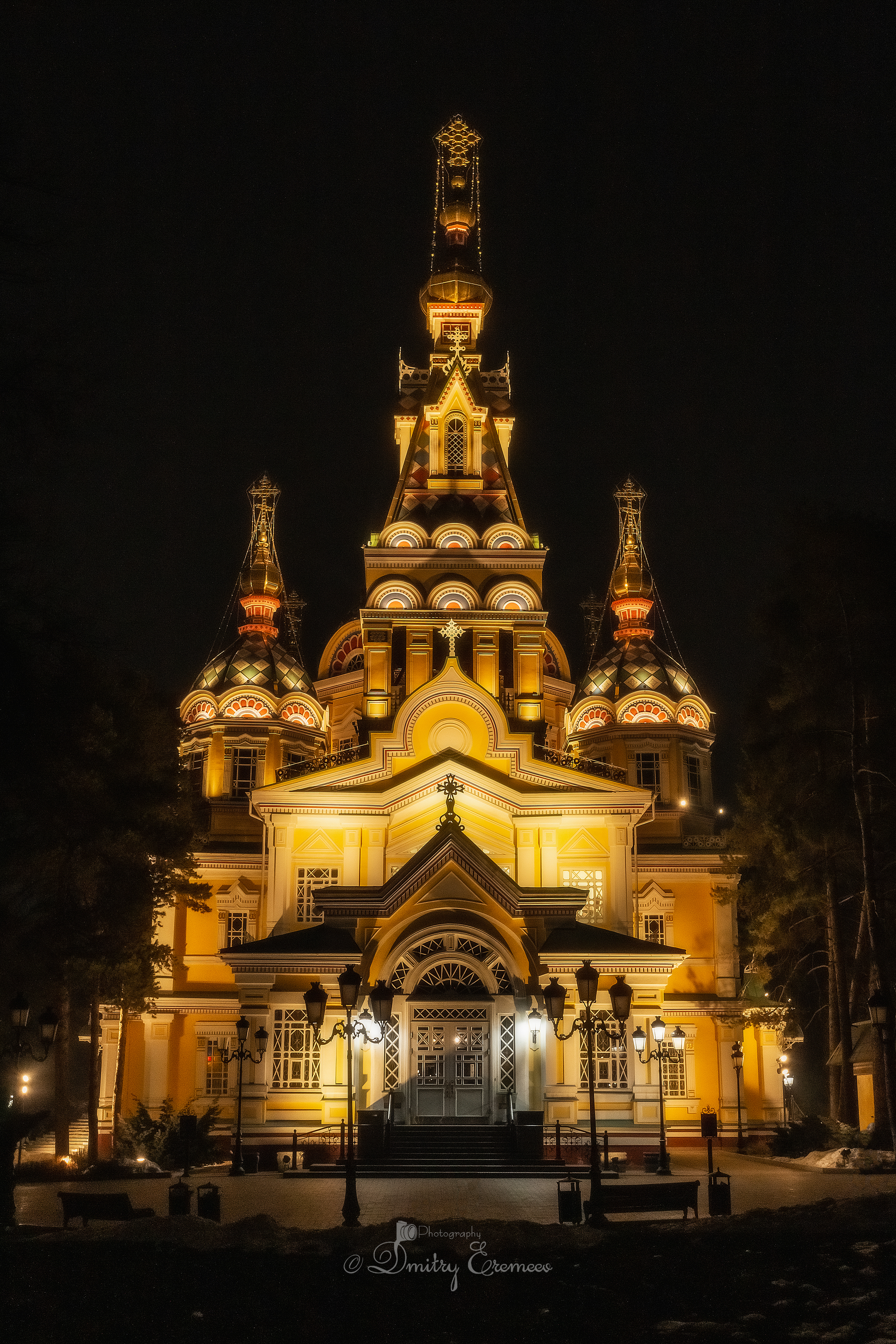 храм архитектура свет цвет ночь фотография, Еремеев Дмитрий