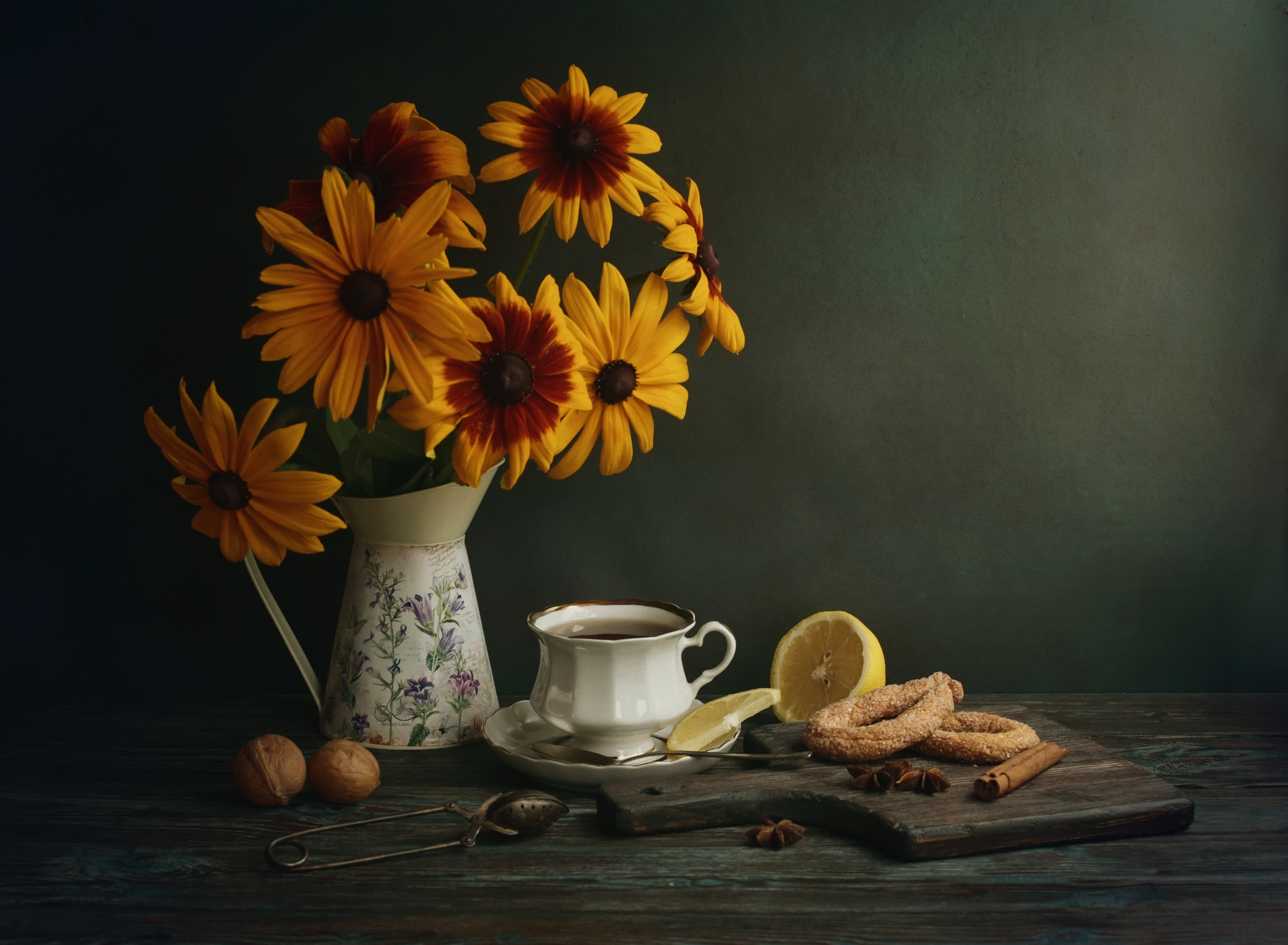 цветок, чашка чая, минимум, созерцание, чай, ваза, flower, cup of tea, vase, still life, Стасов Виталий