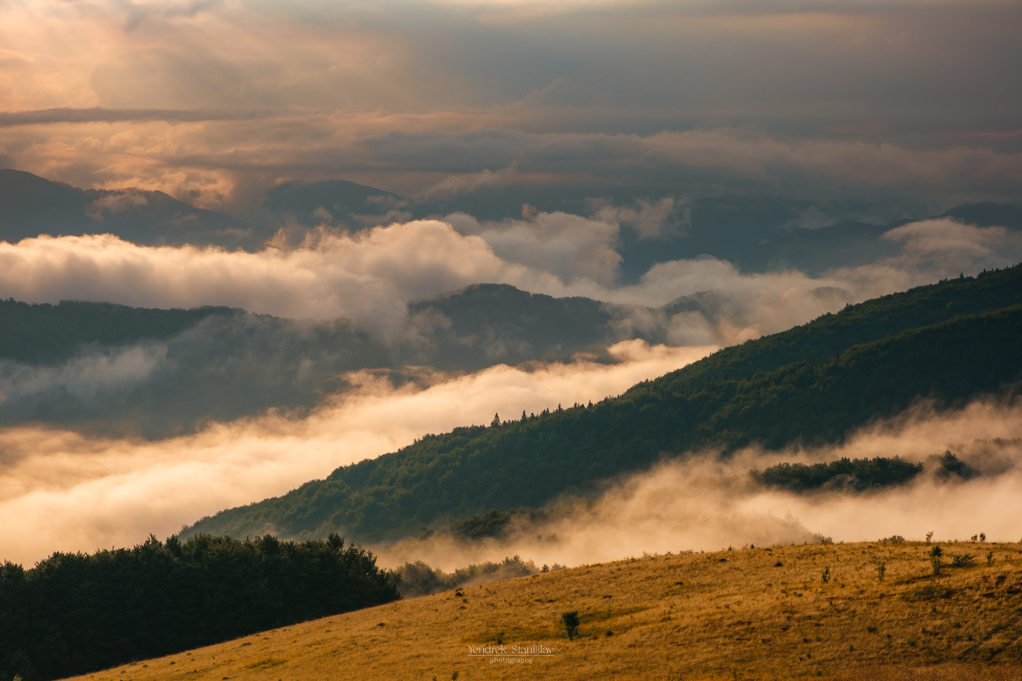 пейзаж, горы, лето, лес, туман, карпаты, landscape, mountains, summer, forest, fog, karpaty, Yendrek Stanislav