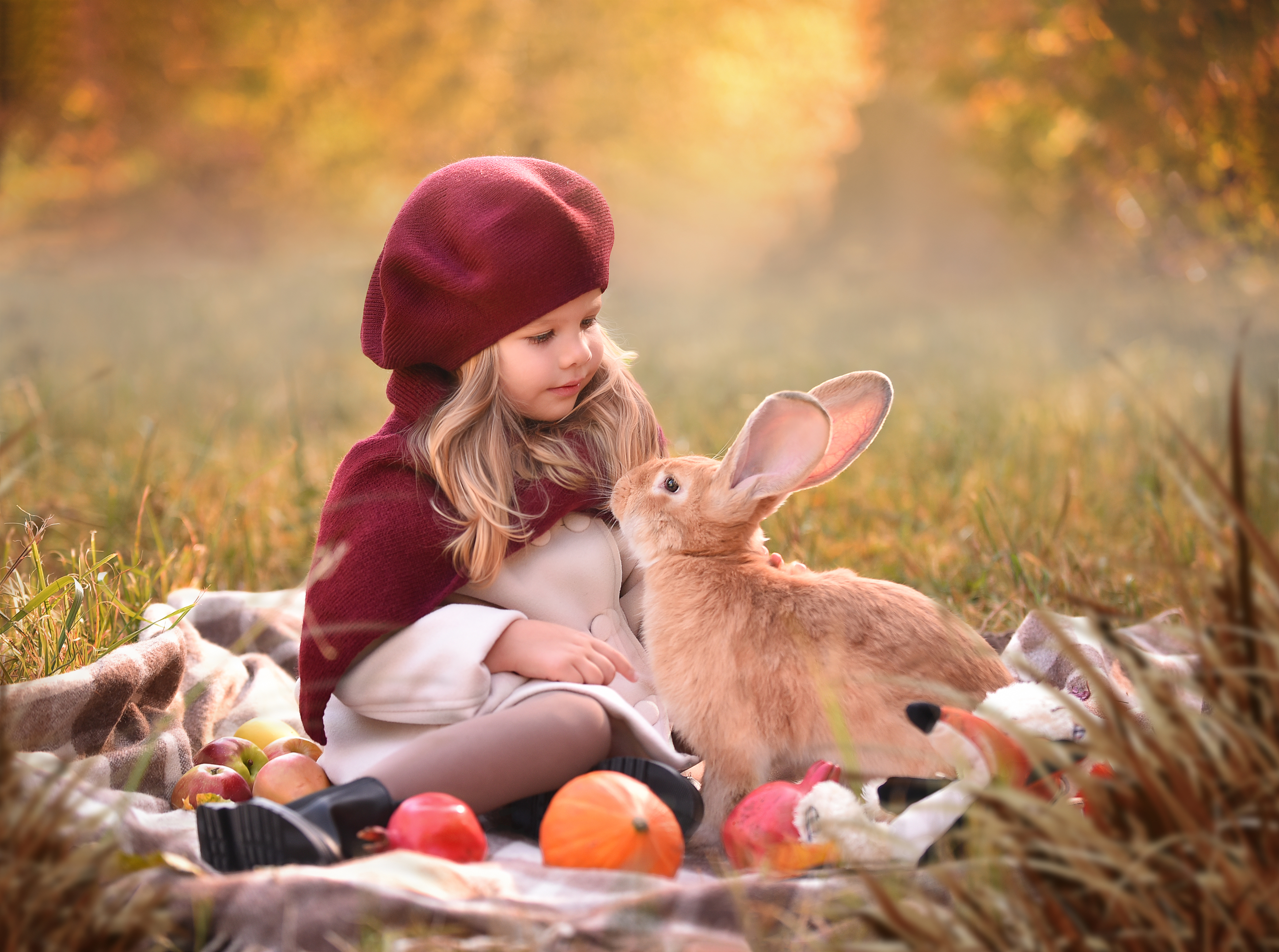 Съёмка с животными,  дети, ты и я, постановка  кролик, зайчик, Виктория Андреева