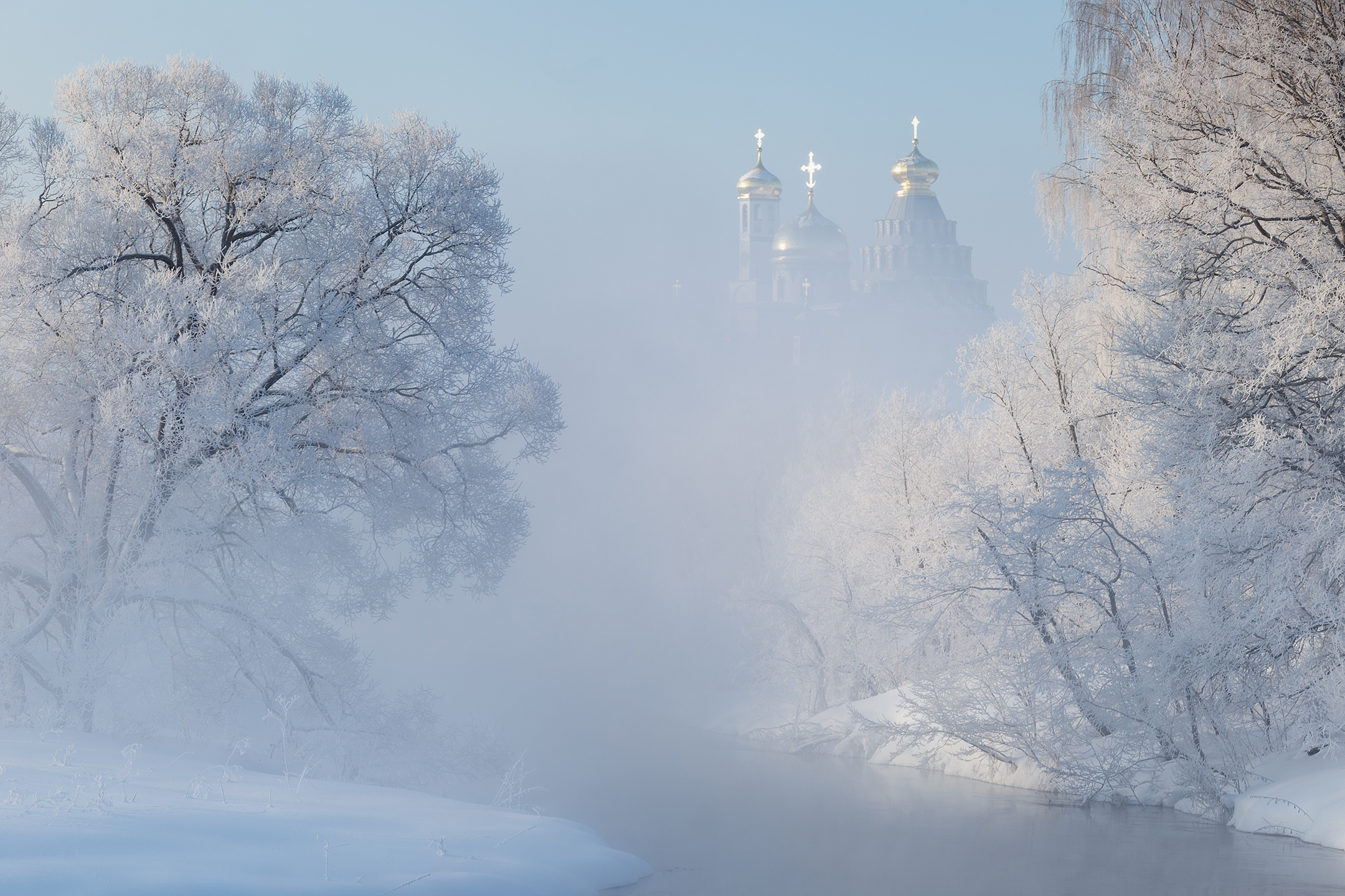 истра, храм, туман, подмосковье, зима, Стрельчук Александр