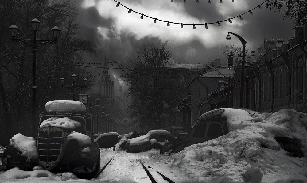 улица, снег, зима, город, Boji