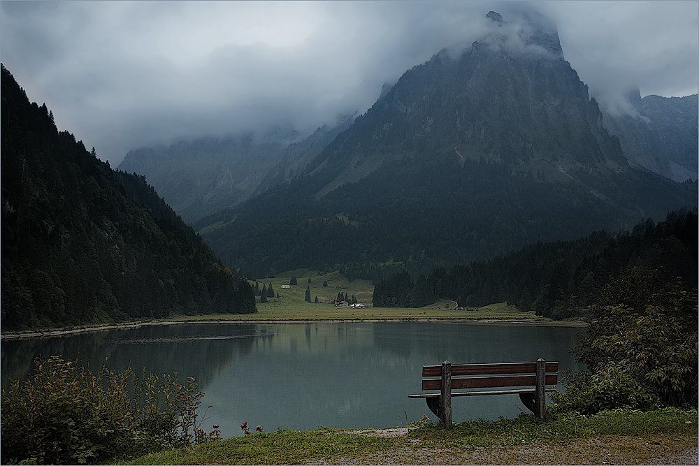 альпы, озеро, швейцария, Julia Art