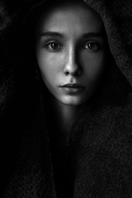 Bw, Girl, Portrait, Виктор Корнеев