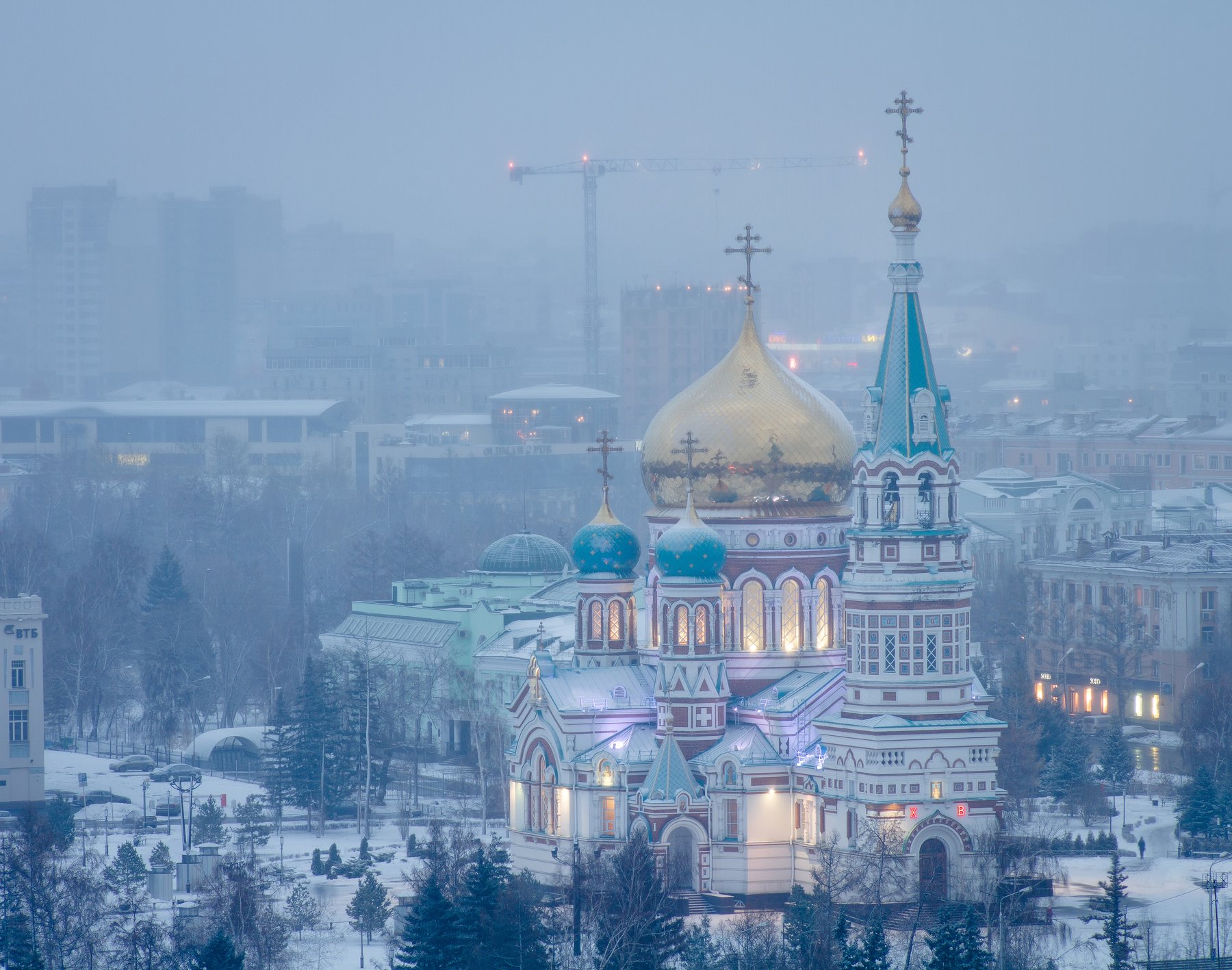 Омск, пейзаж, зима, снег, храм, церковь, Голубев Алексей