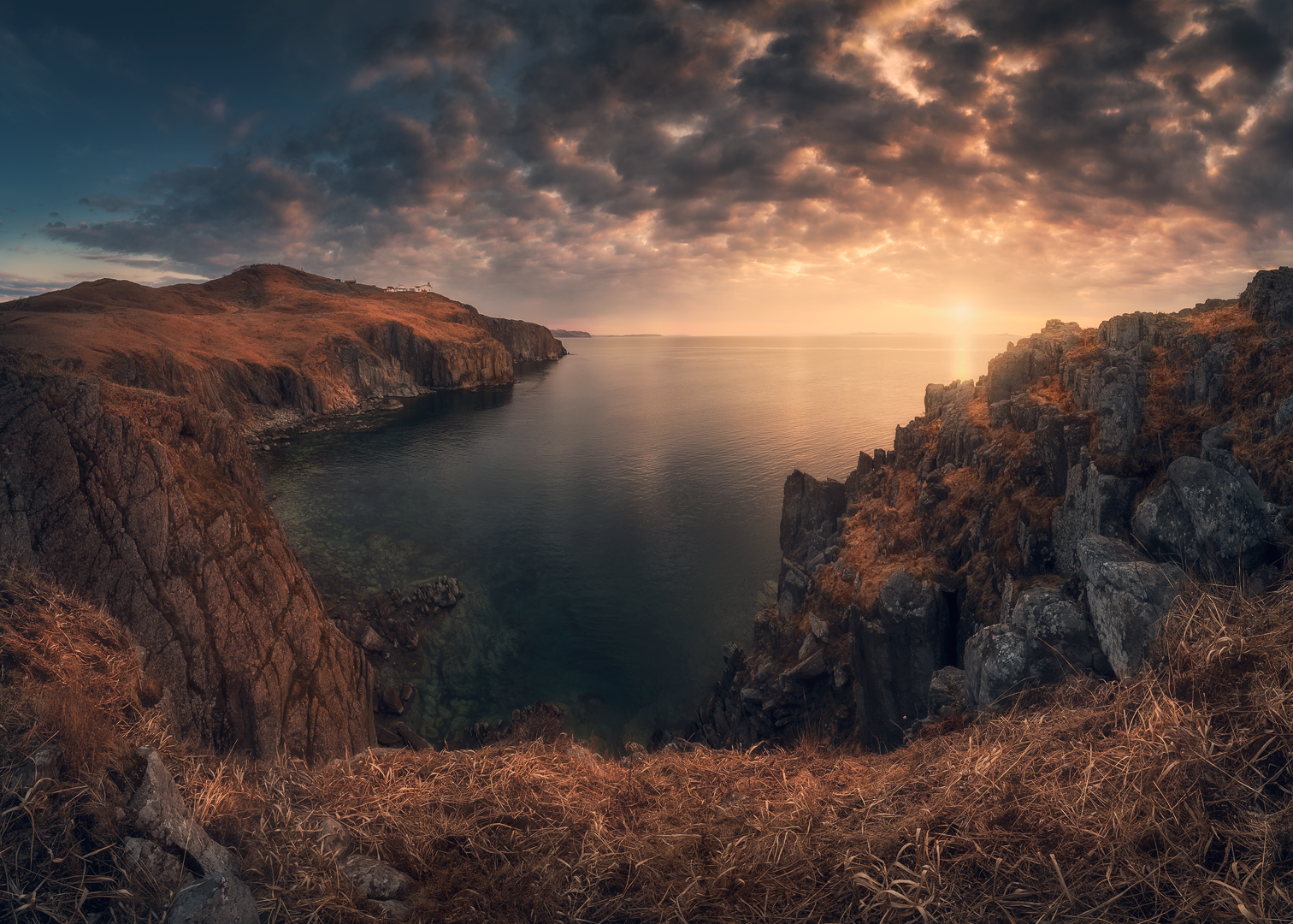 панорама, море, скалы, утро, Андрей Кровлин