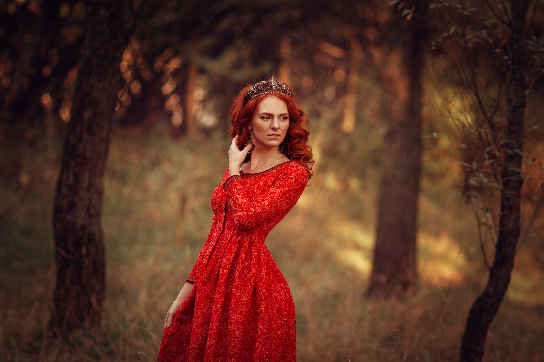 портрет, модель, осень, красный, природа, прическа, фотография, Liliya Nazarova
