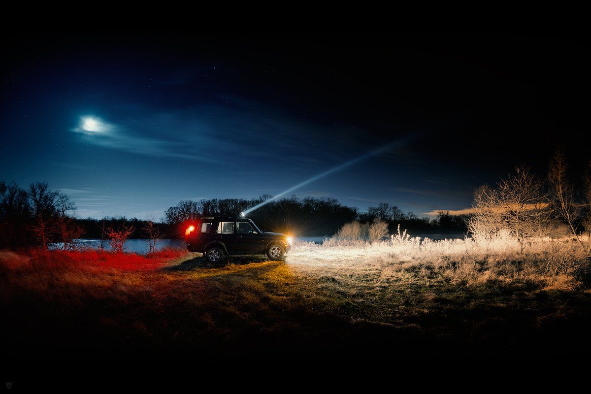 discovery, II,2 landscape, night, exploration, car, lights, , Wojciech Grzanka