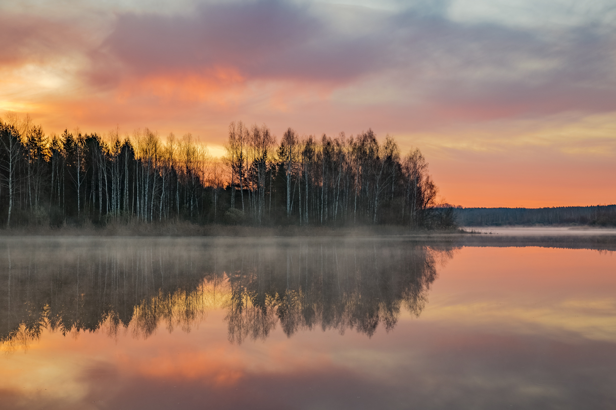 утро светает вода отражение туман б.холм, Алексеев Дмитрий